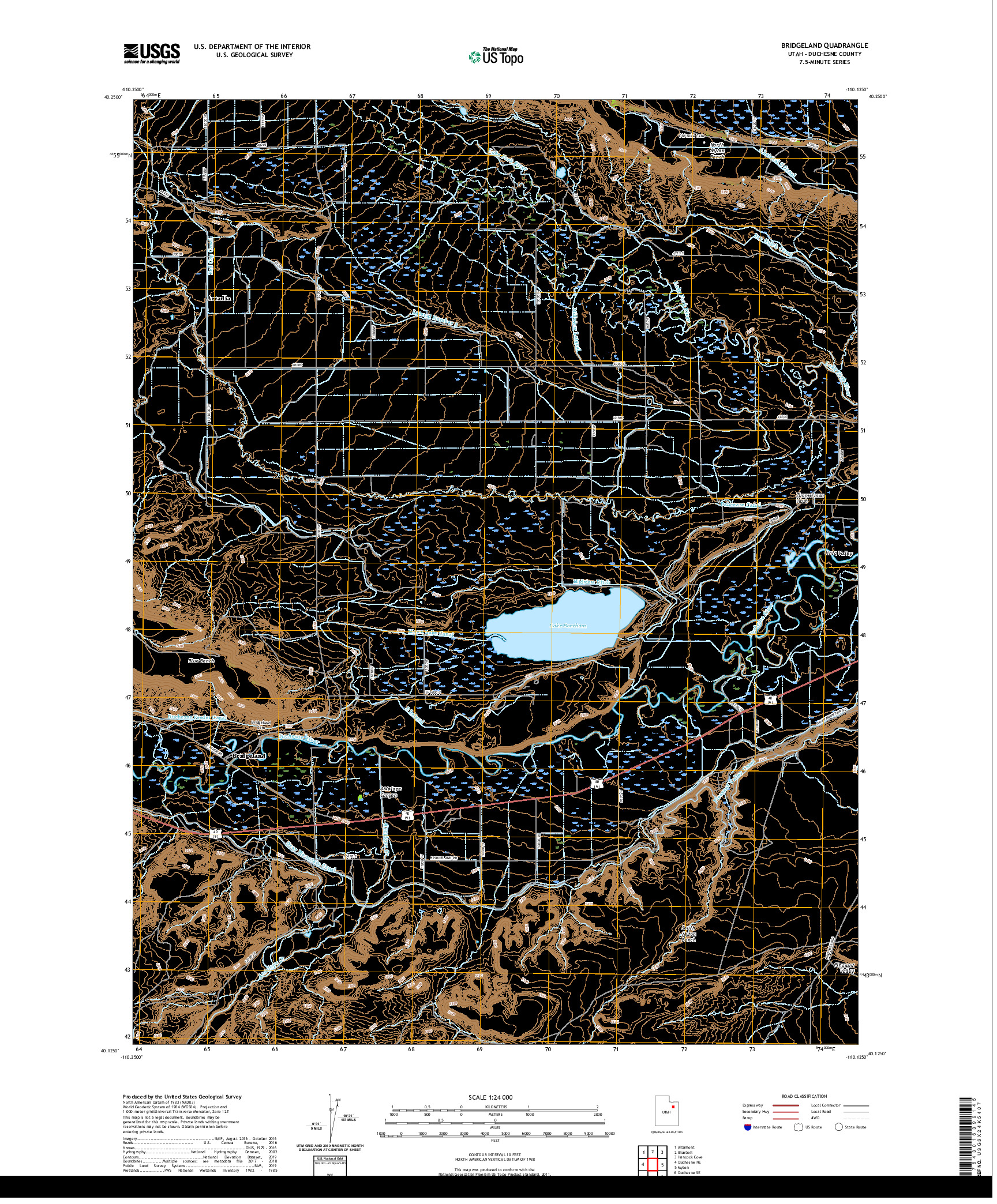 USGS US TOPO 7.5-MINUTE MAP FOR BRIDGELAND, UT 2020