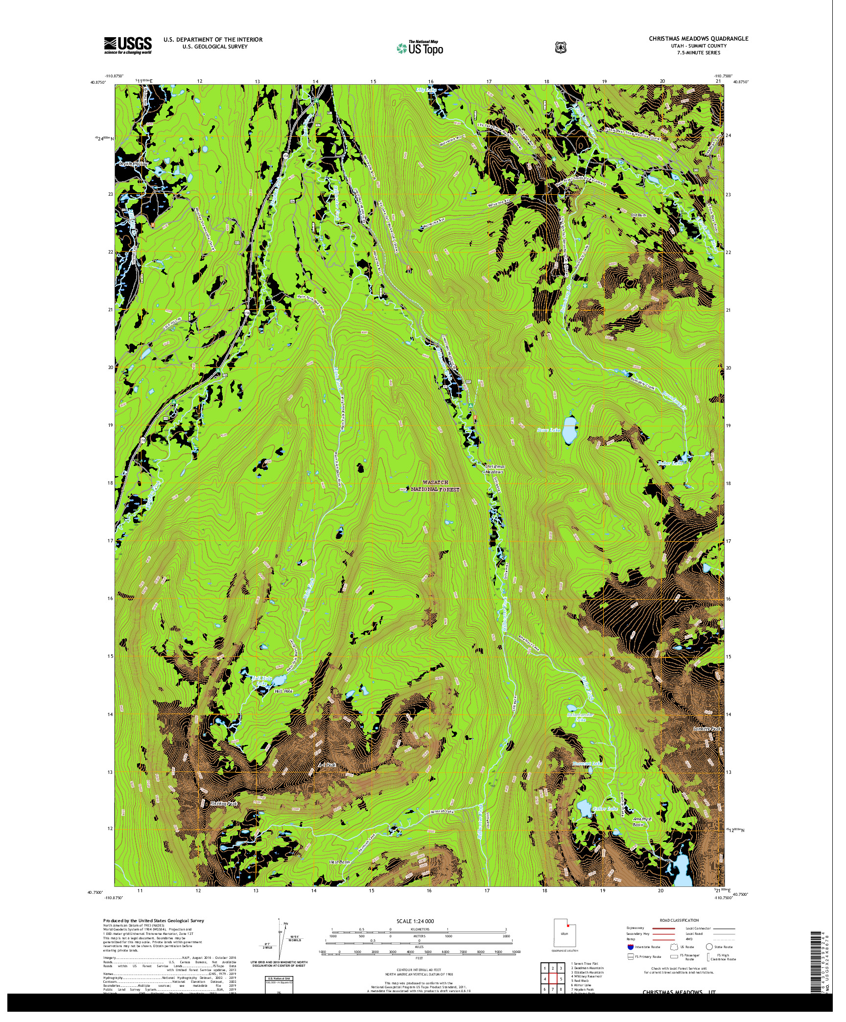 USGS US TOPO 7.5-MINUTE MAP FOR CHRISTMAS MEADOWS, UT 2020