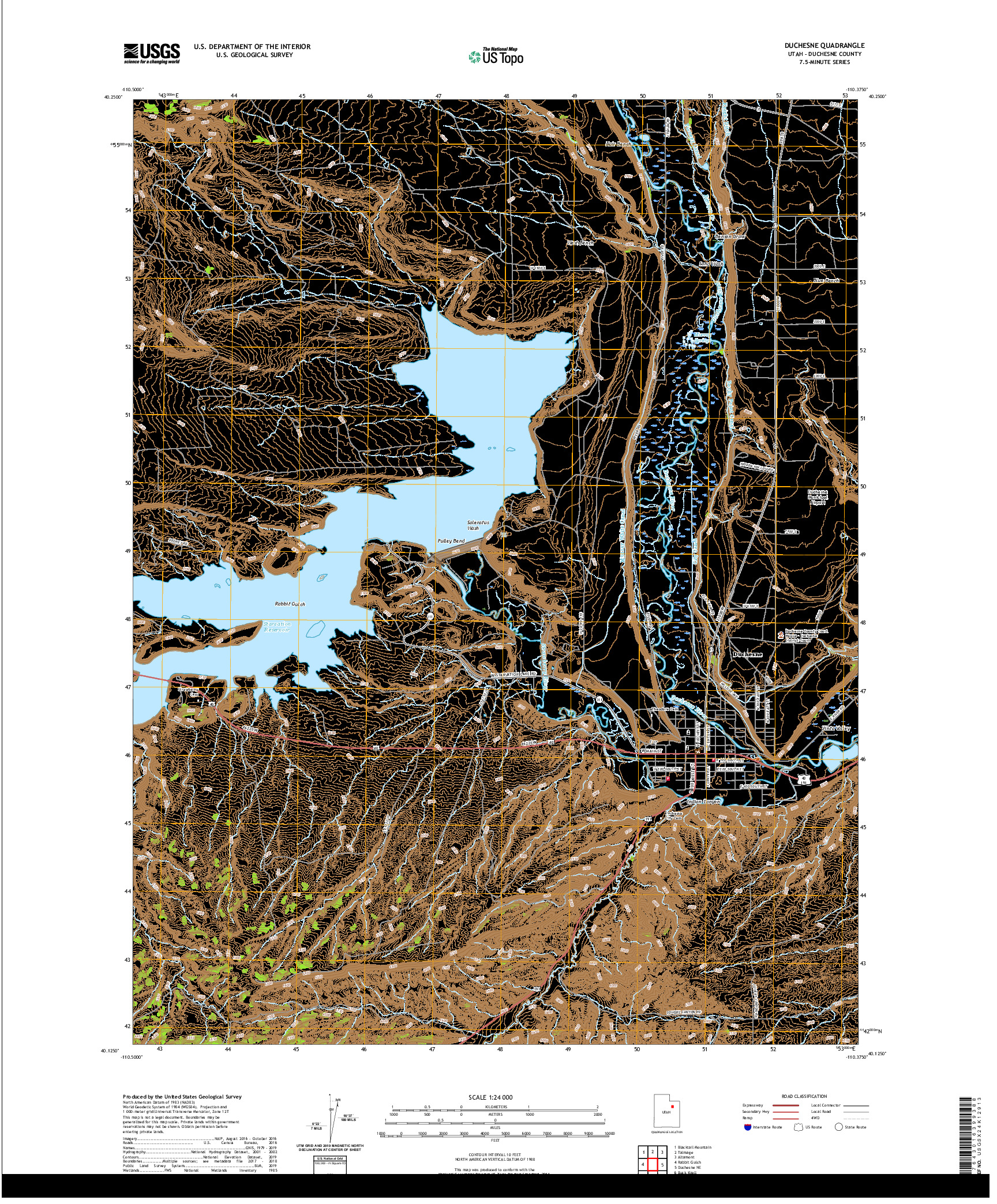 USGS US TOPO 7.5-MINUTE MAP FOR DUCHESNE, UT 2020