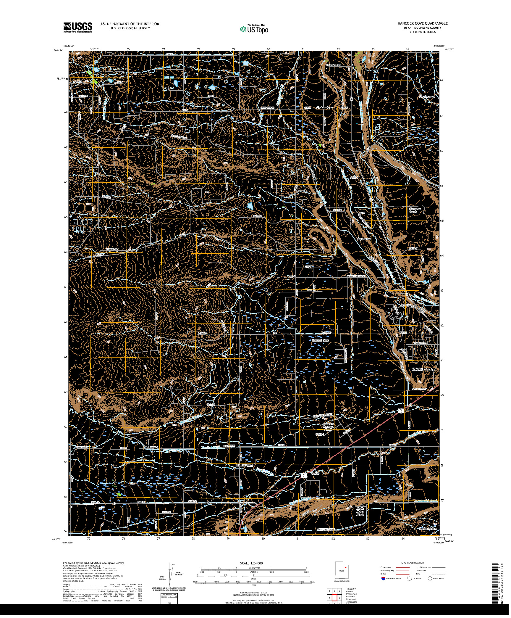USGS US TOPO 7.5-MINUTE MAP FOR HANCOCK COVE, UT 2020