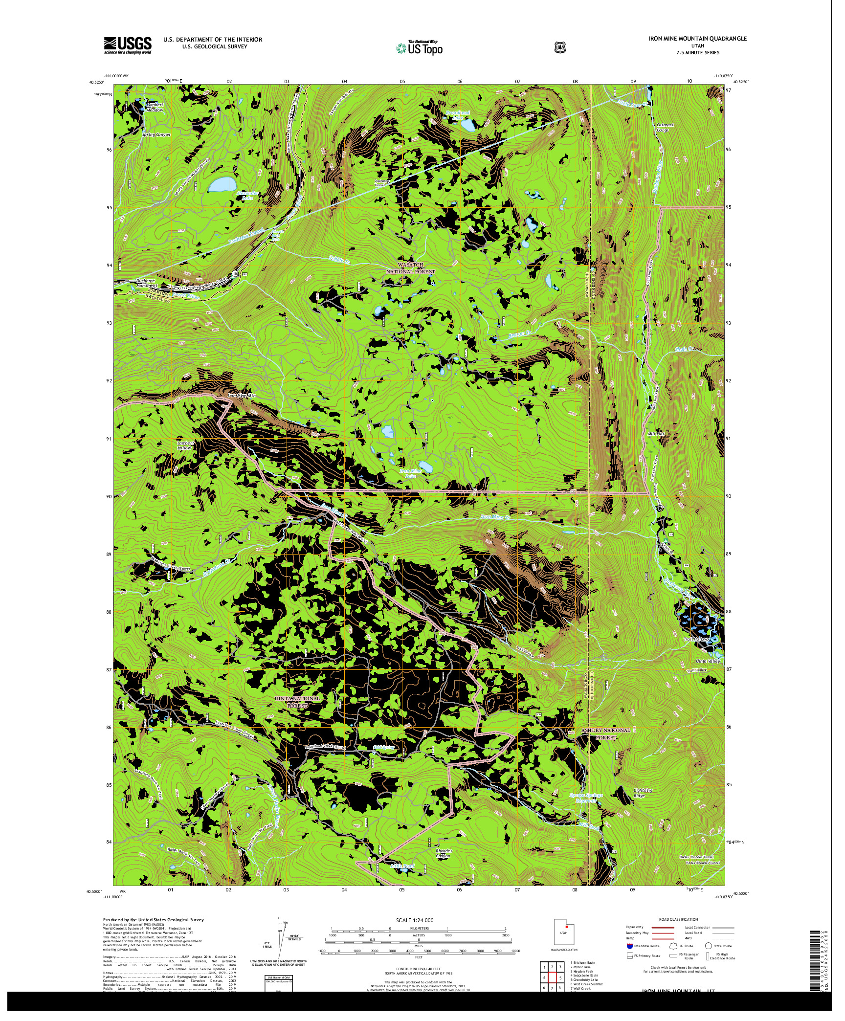 USGS US TOPO 7.5-MINUTE MAP FOR IRON MINE MOUNTAIN, UT 2020