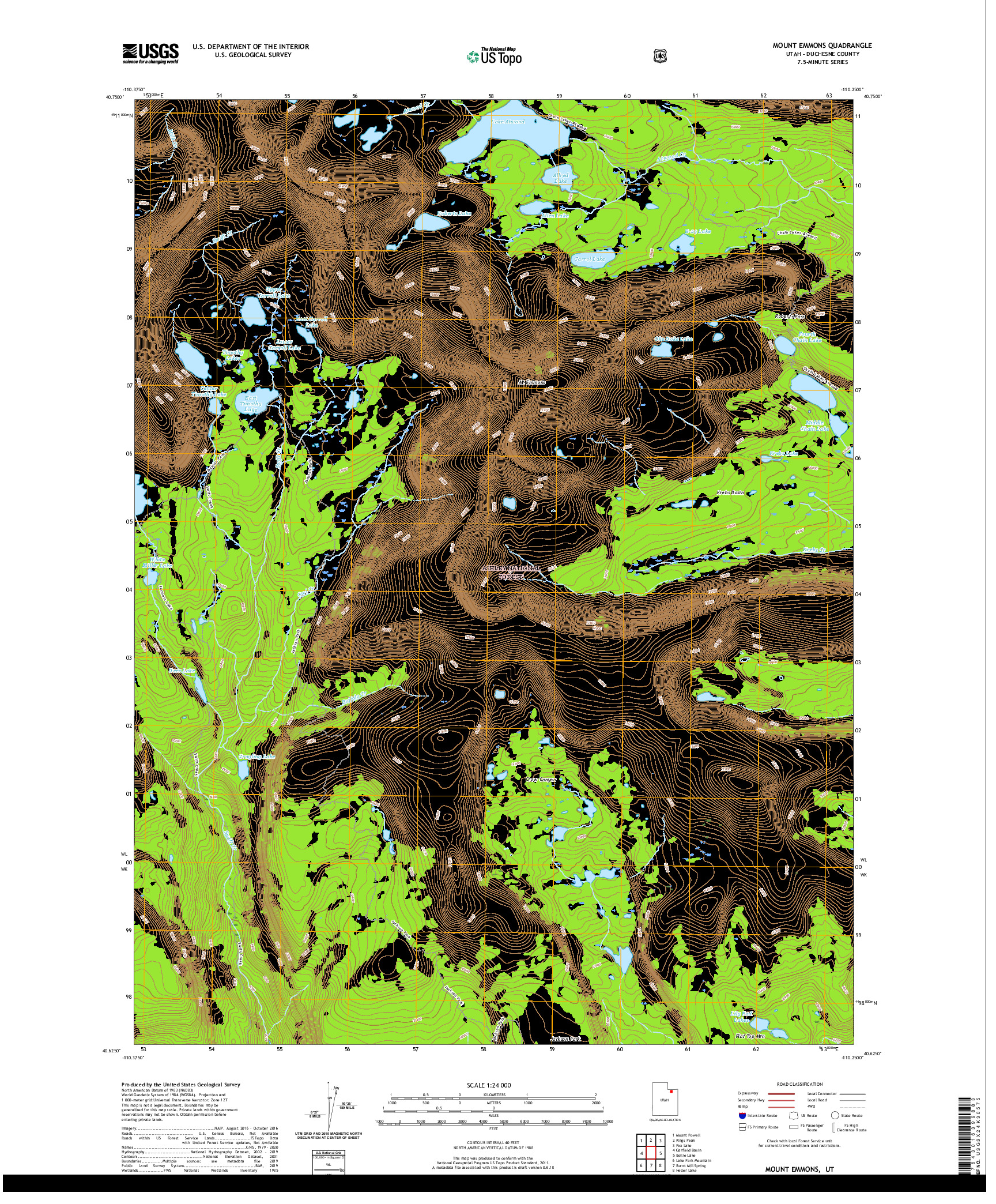 USGS US TOPO 7.5-MINUTE MAP FOR MOUNT EMMONS, UT 2020