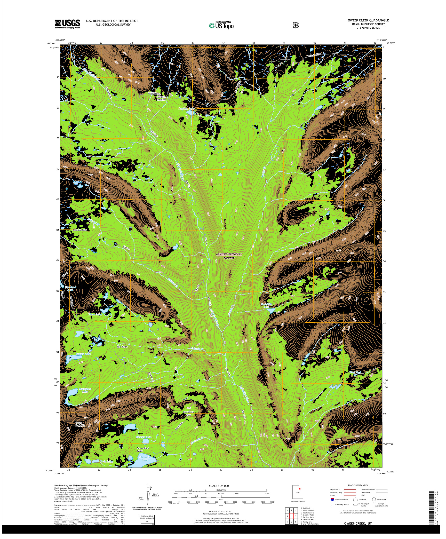 USGS US TOPO 7.5-MINUTE MAP FOR OWEEP CREEK, UT 2020