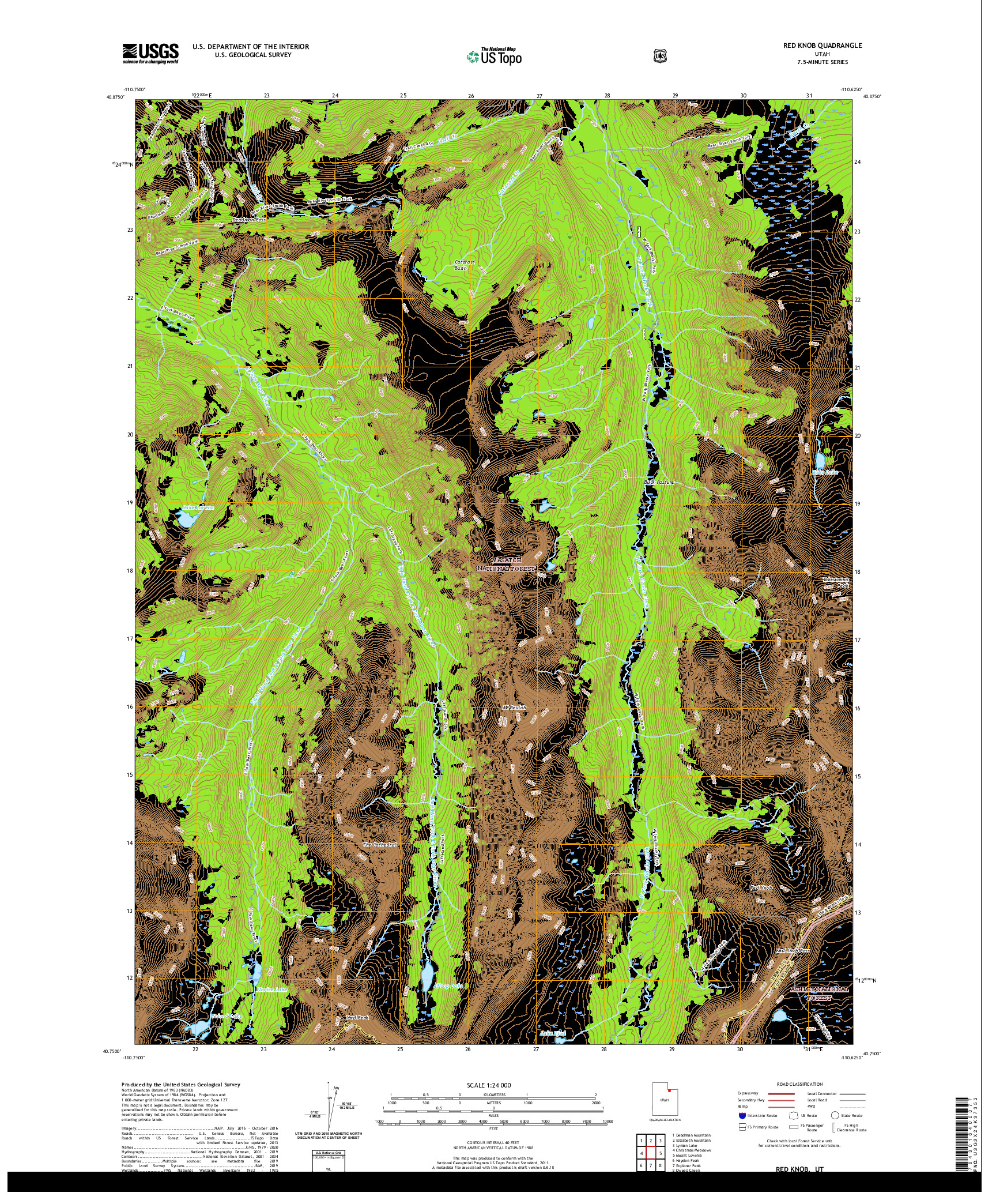 USGS US TOPO 7.5-MINUTE MAP FOR RED KNOB, UT 2020