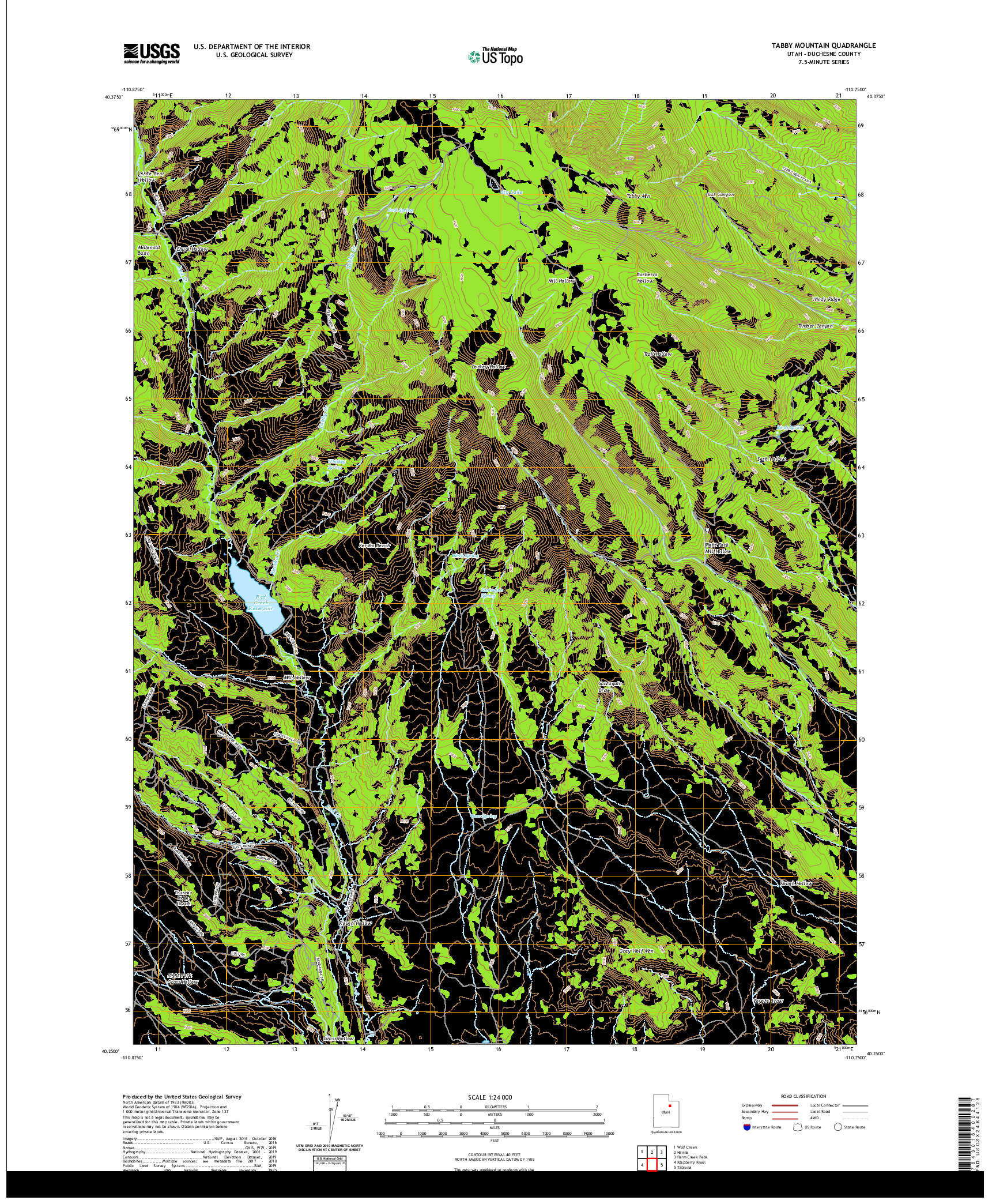 USGS US TOPO 7.5-MINUTE MAP FOR TABBY MOUNTAIN, UT 2020