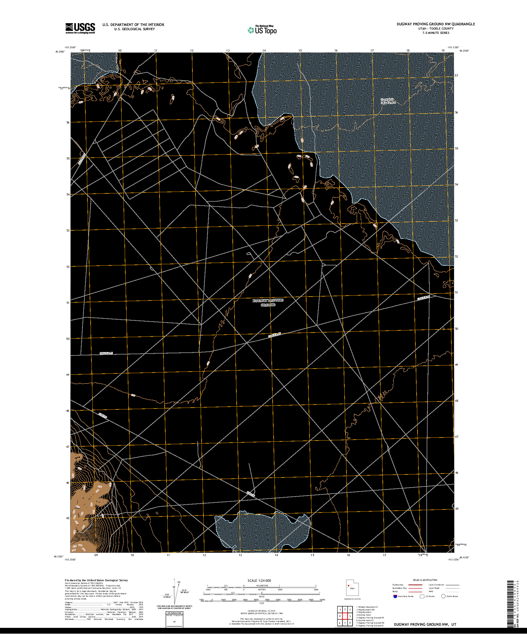 USGS US TOPO 7.5-MINUTE MAP FOR DUGWAY PROVING GROUND NW, UT 2020