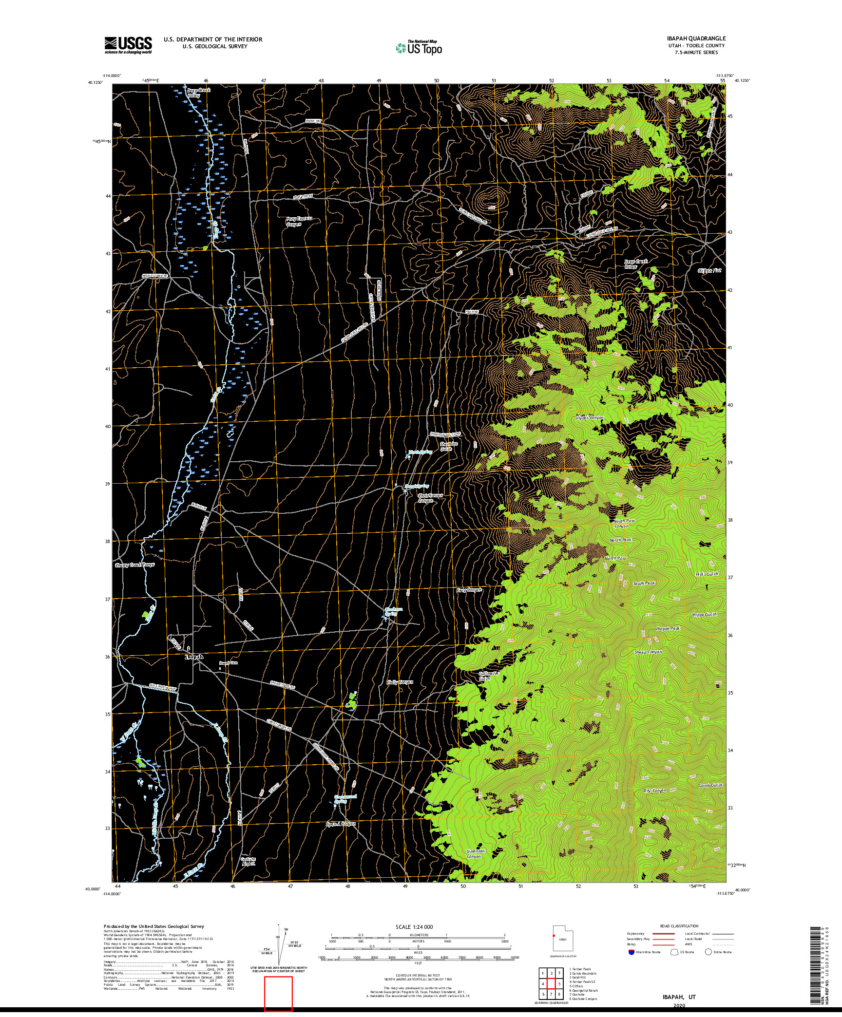 USGS US TOPO 7.5-MINUTE MAP FOR IBAPAH, UT 2020