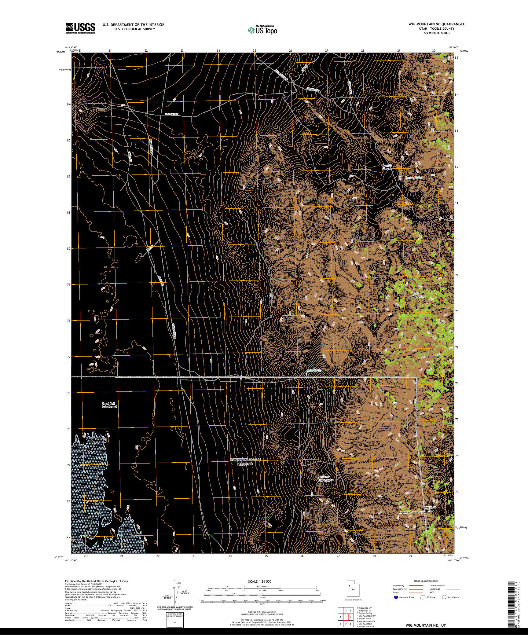 USGS US TOPO 7.5-MINUTE MAP FOR WIG MOUNTAIN NE, UT 2020