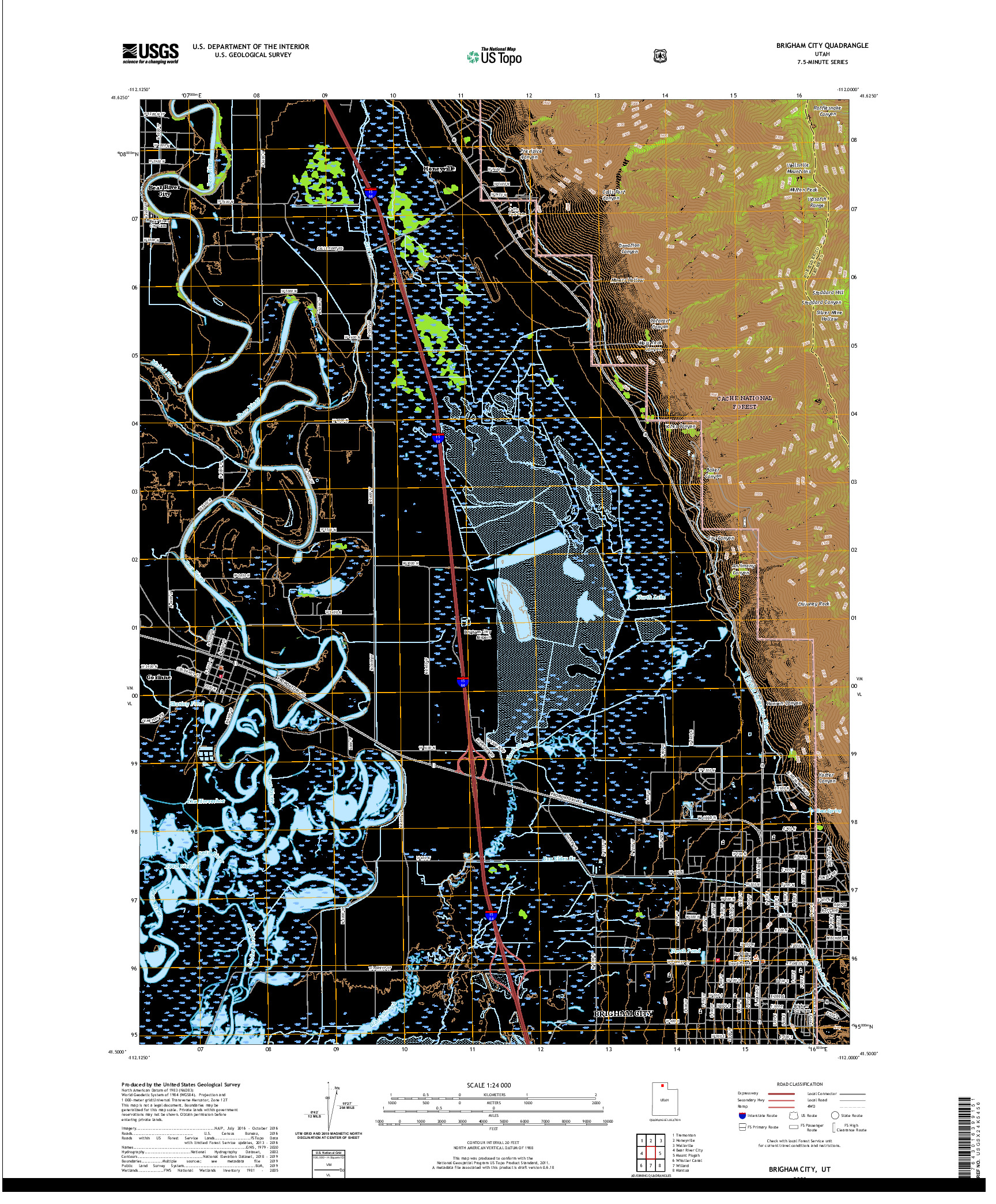 USGS US TOPO 7.5-MINUTE MAP FOR BRIGHAM CITY, UT 2020