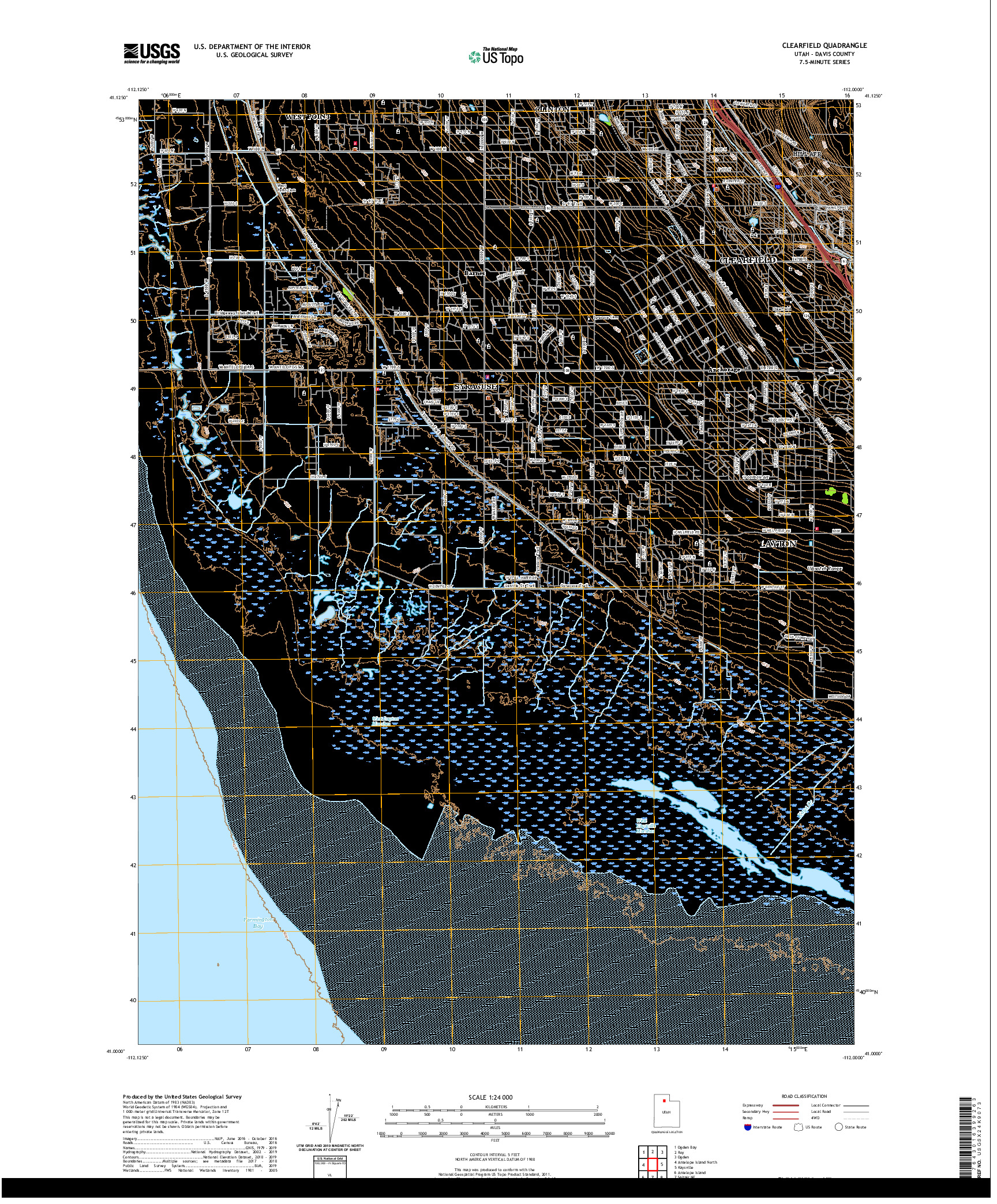 USGS US TOPO 7.5-MINUTE MAP FOR CLEARFIELD, UT 2020