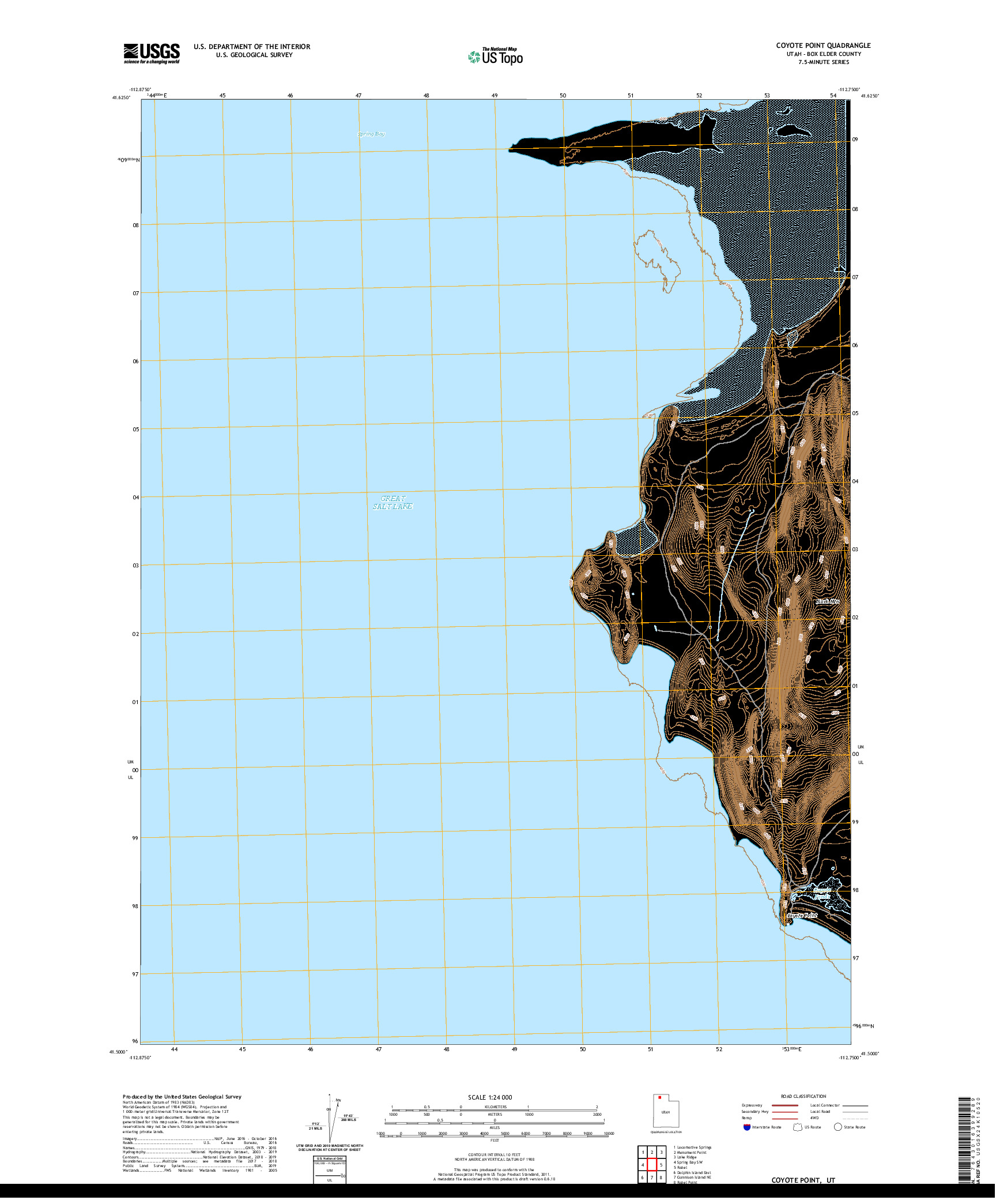 USGS US TOPO 7.5-MINUTE MAP FOR COYOTE POINT, UT 2020