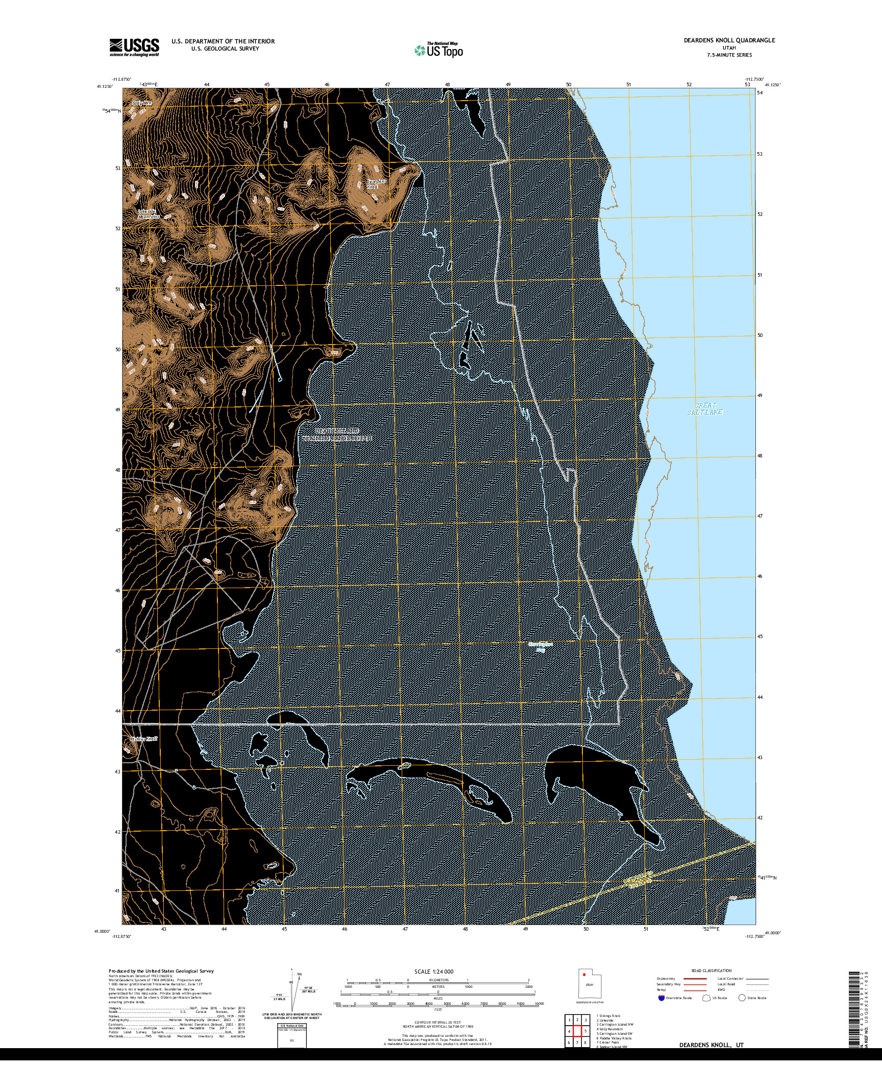 USGS US TOPO 7.5-MINUTE MAP FOR DEARDENS KNOLL, UT 2020