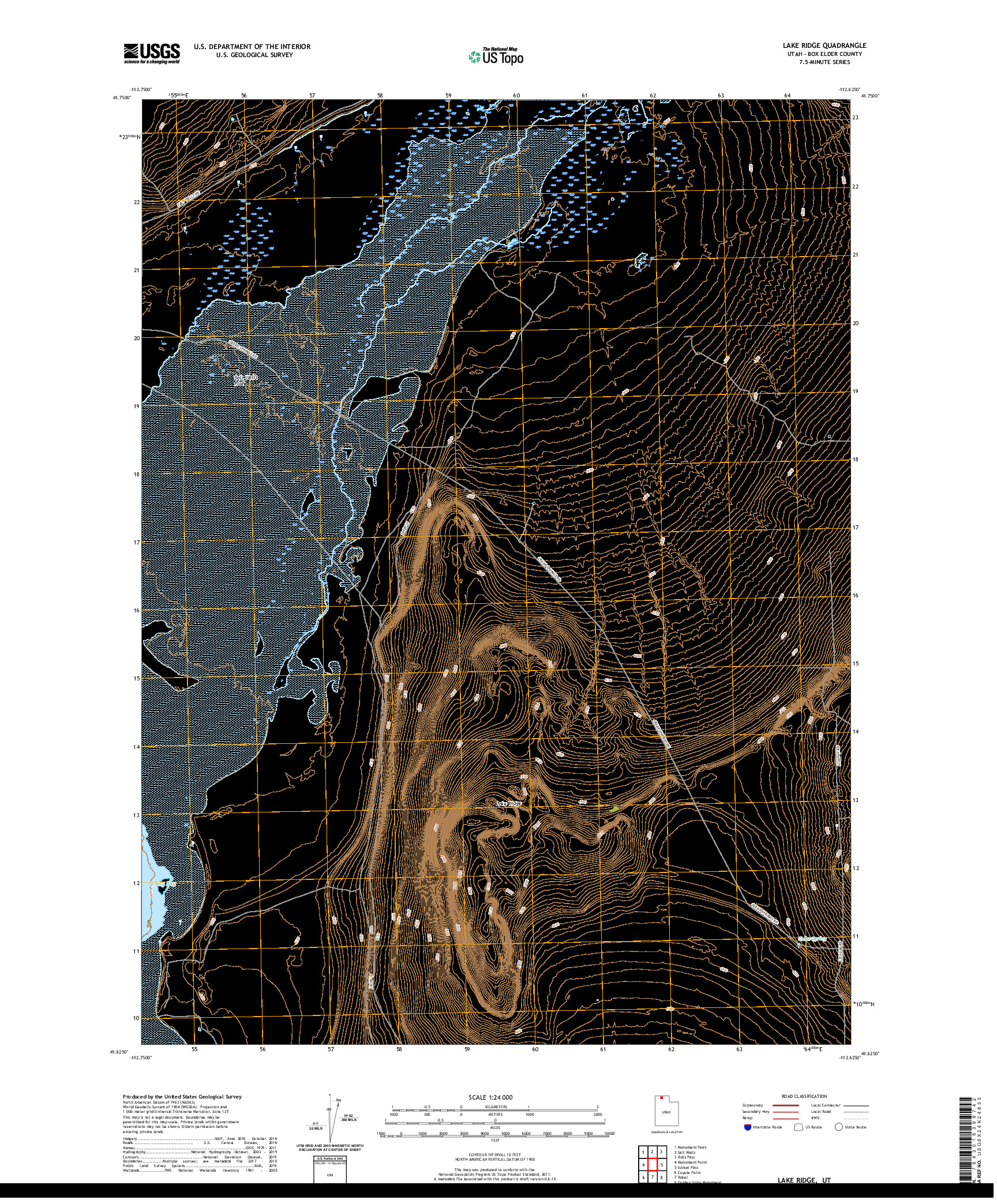 USGS US TOPO 7.5-MINUTE MAP FOR LAKE RIDGE, UT 2020