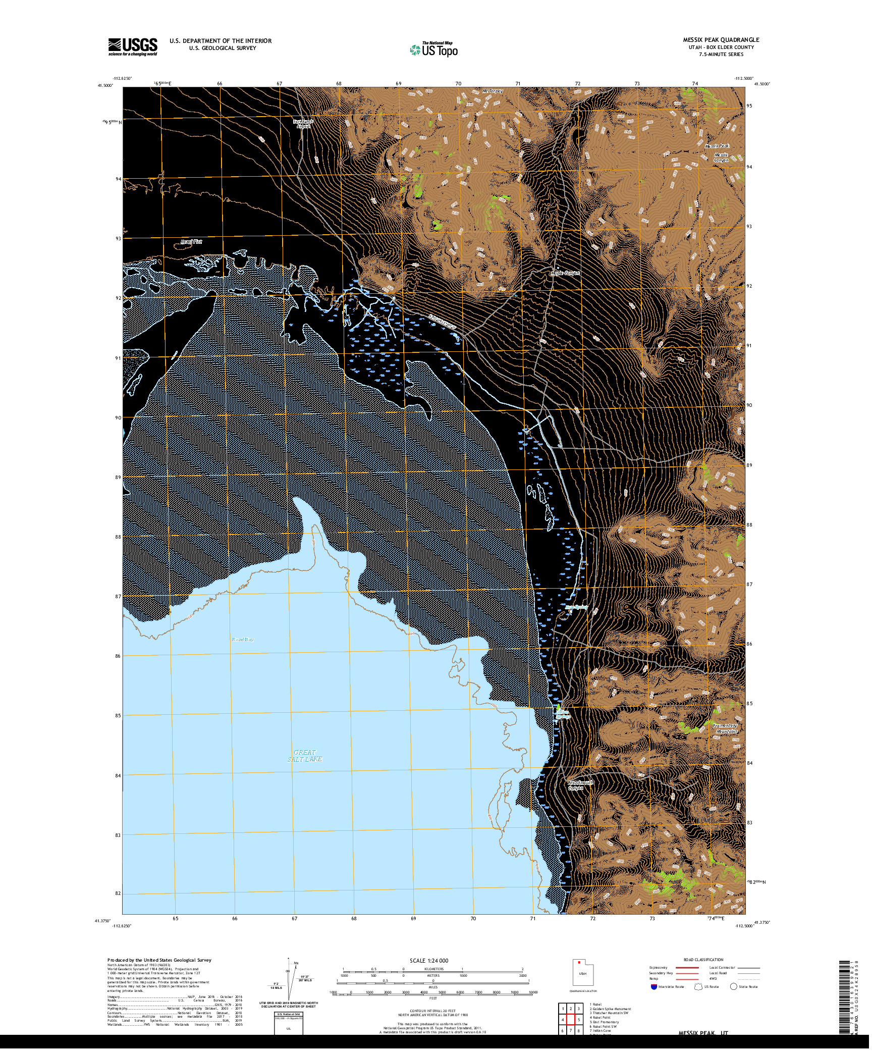 USGS US TOPO 7.5-MINUTE MAP FOR MESSIX PEAK, UT 2020