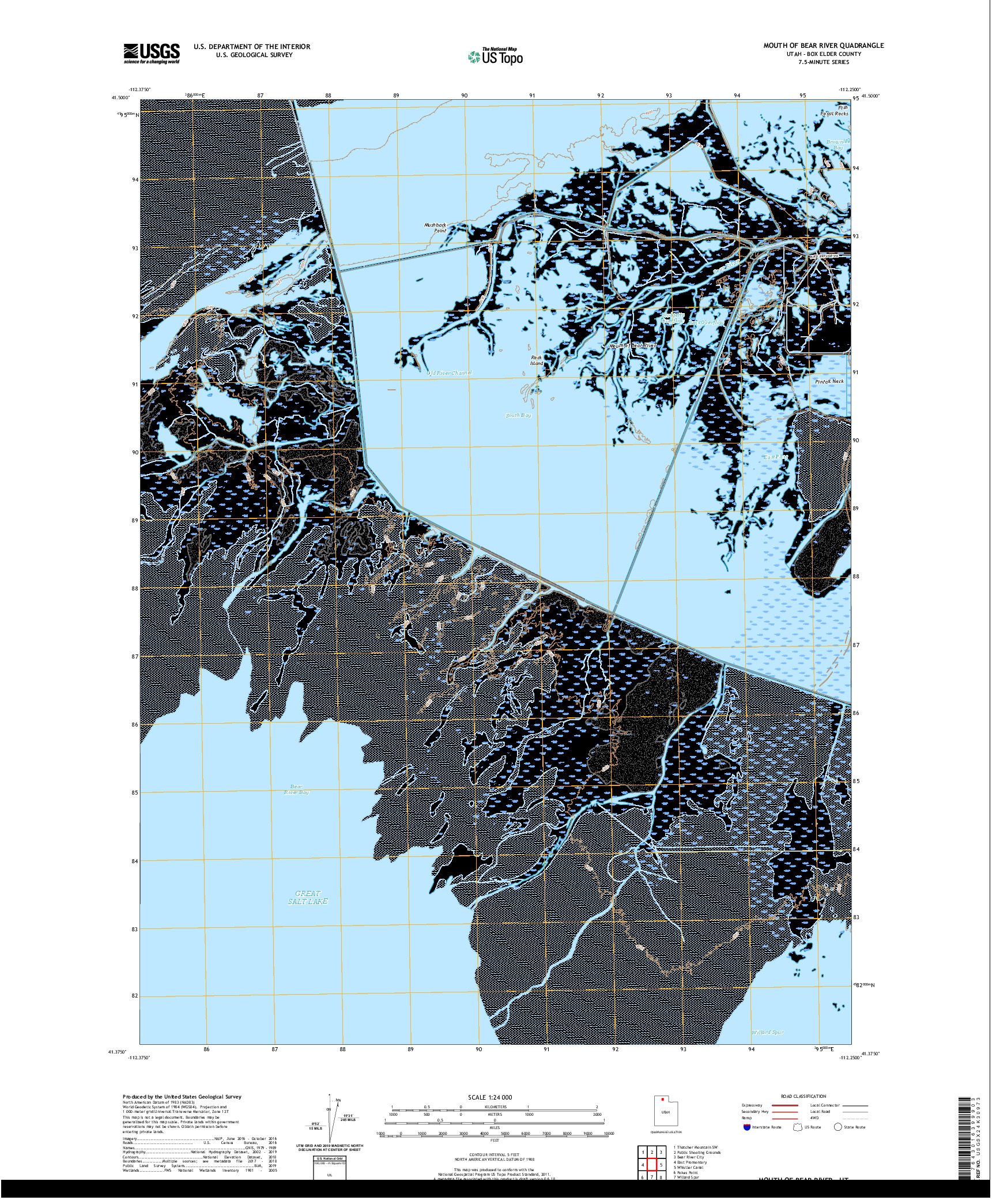 USGS US TOPO 7.5-MINUTE MAP FOR MOUTH OF BEAR RIVER, UT 2020