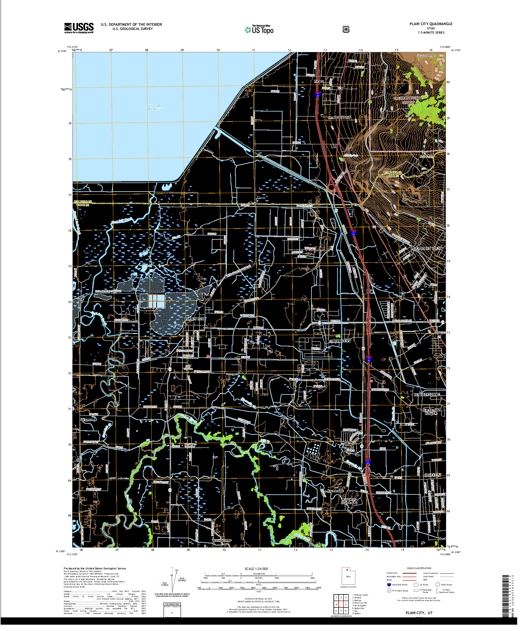 USGS US TOPO 7.5-MINUTE MAP FOR PLAIN CITY, UT 2020