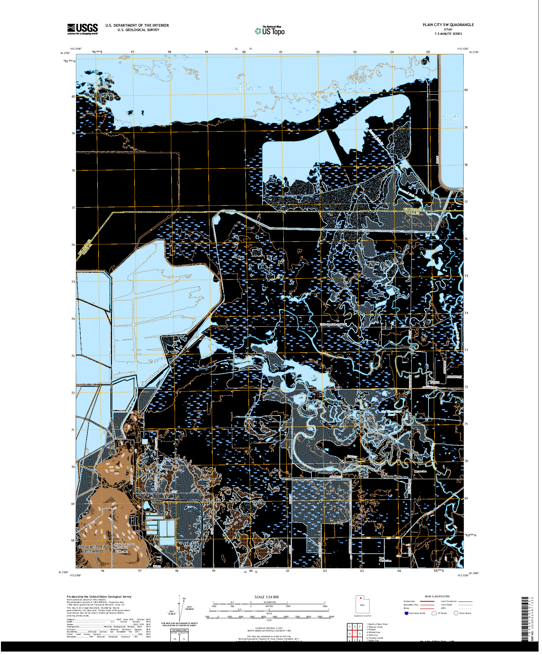 USGS US TOPO 7.5-MINUTE MAP FOR PLAIN CITY SW, UT 2020