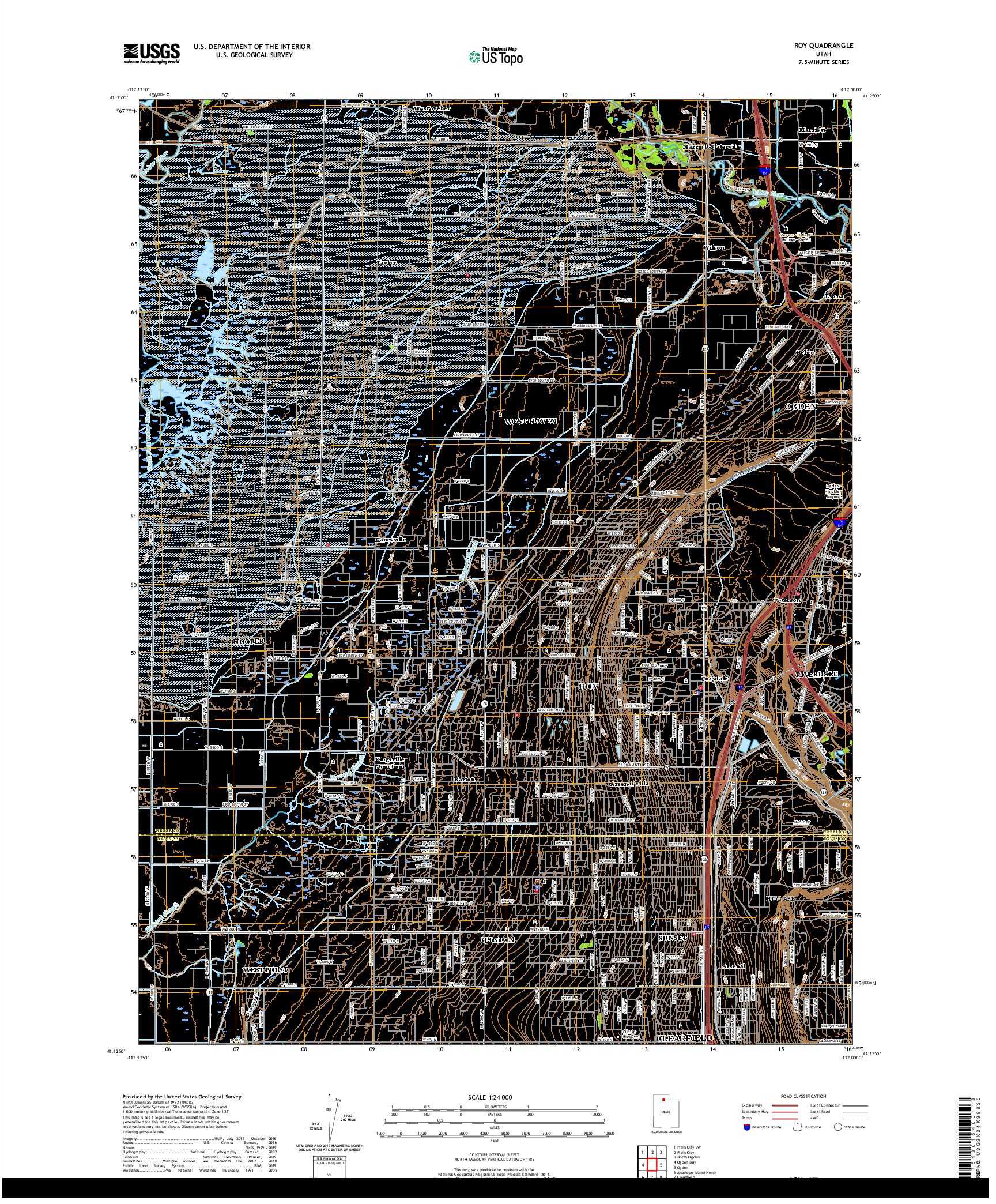 USGS US TOPO 7.5-MINUTE MAP FOR ROY, UT 2020