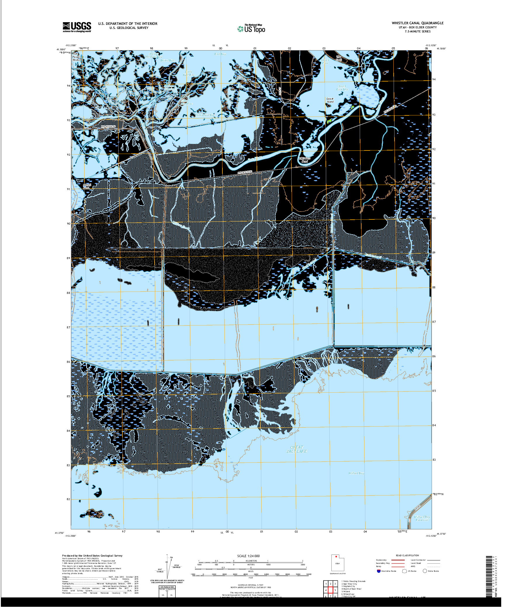 USGS US TOPO 7.5-MINUTE MAP FOR WHISTLER CANAL, UT 2020