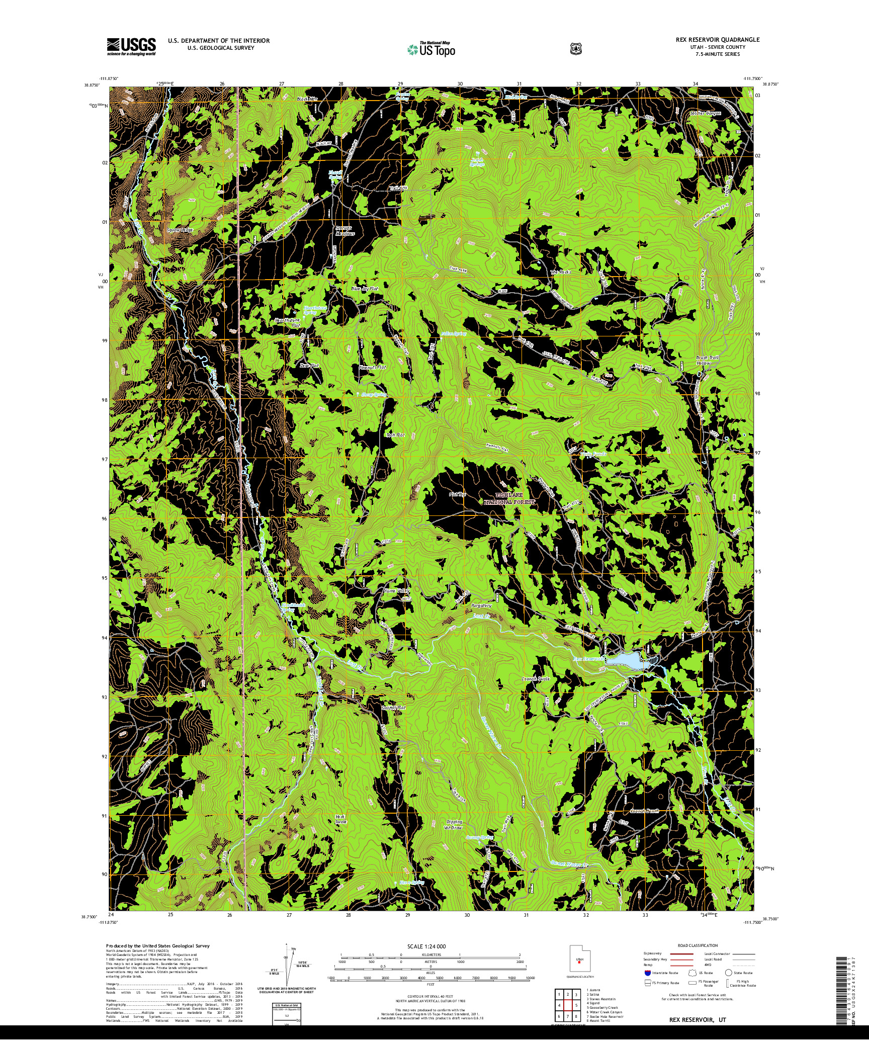 USGS US TOPO 7.5-MINUTE MAP FOR REX RESERVOIR, UT 2020