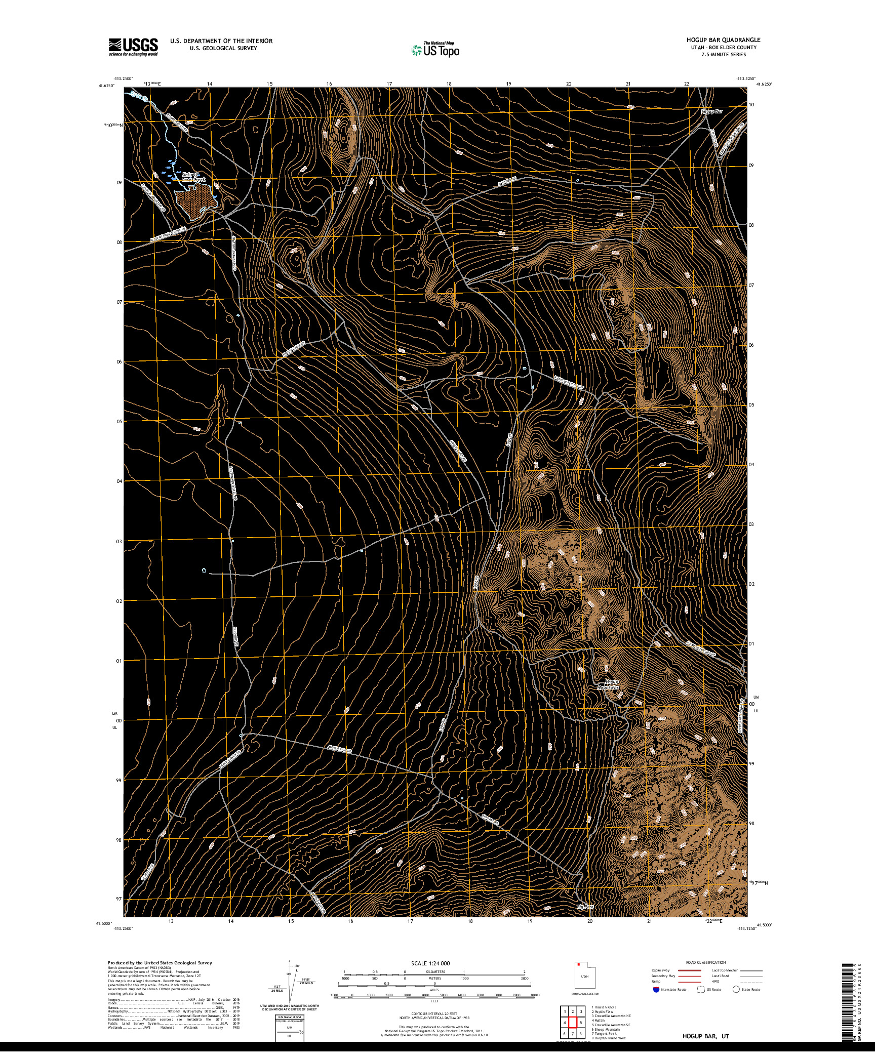 USGS US TOPO 7.5-MINUTE MAP FOR HOGUP BAR, UT 2020