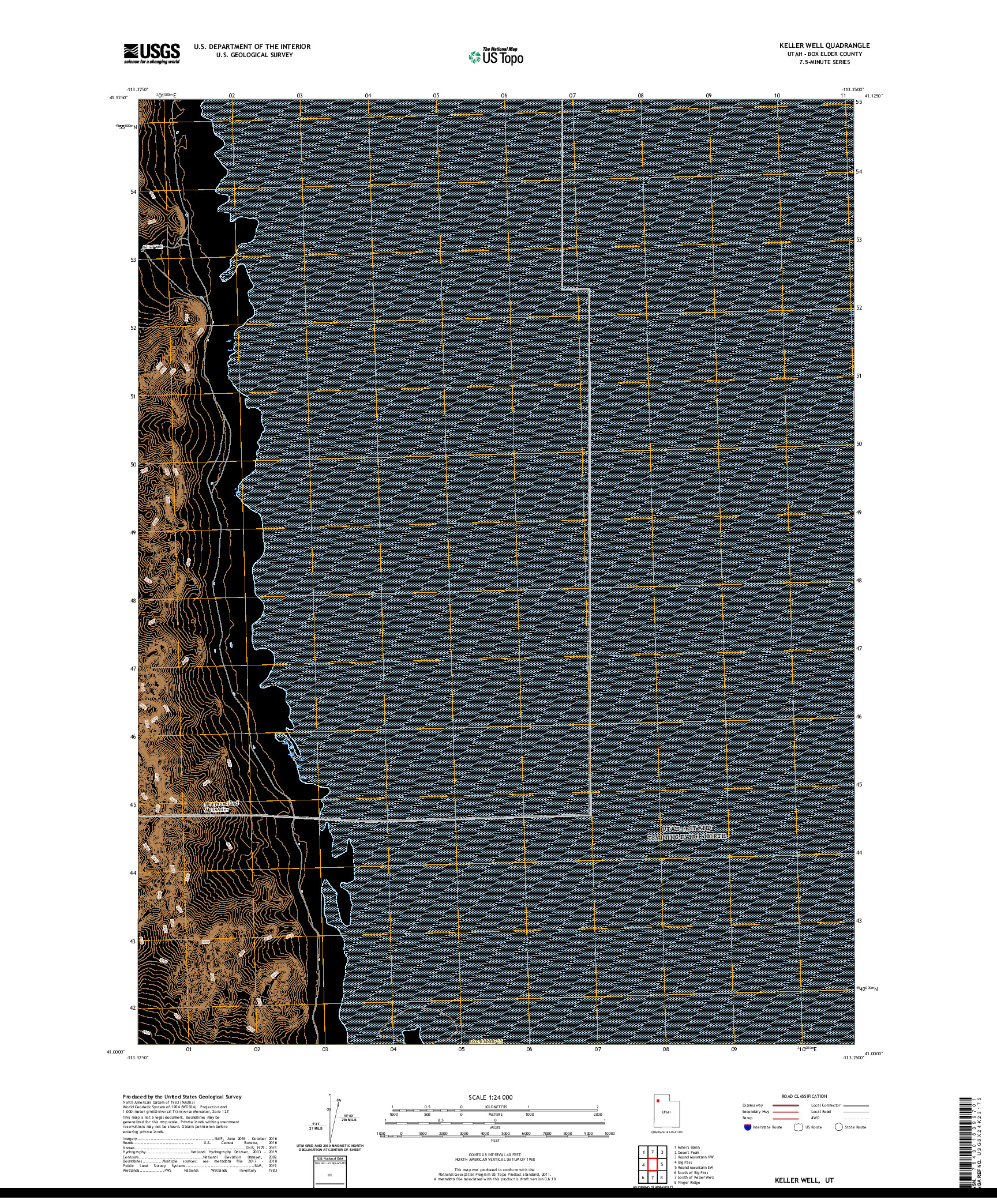 USGS US TOPO 7.5-MINUTE MAP FOR KELLER WELL, UT 2020