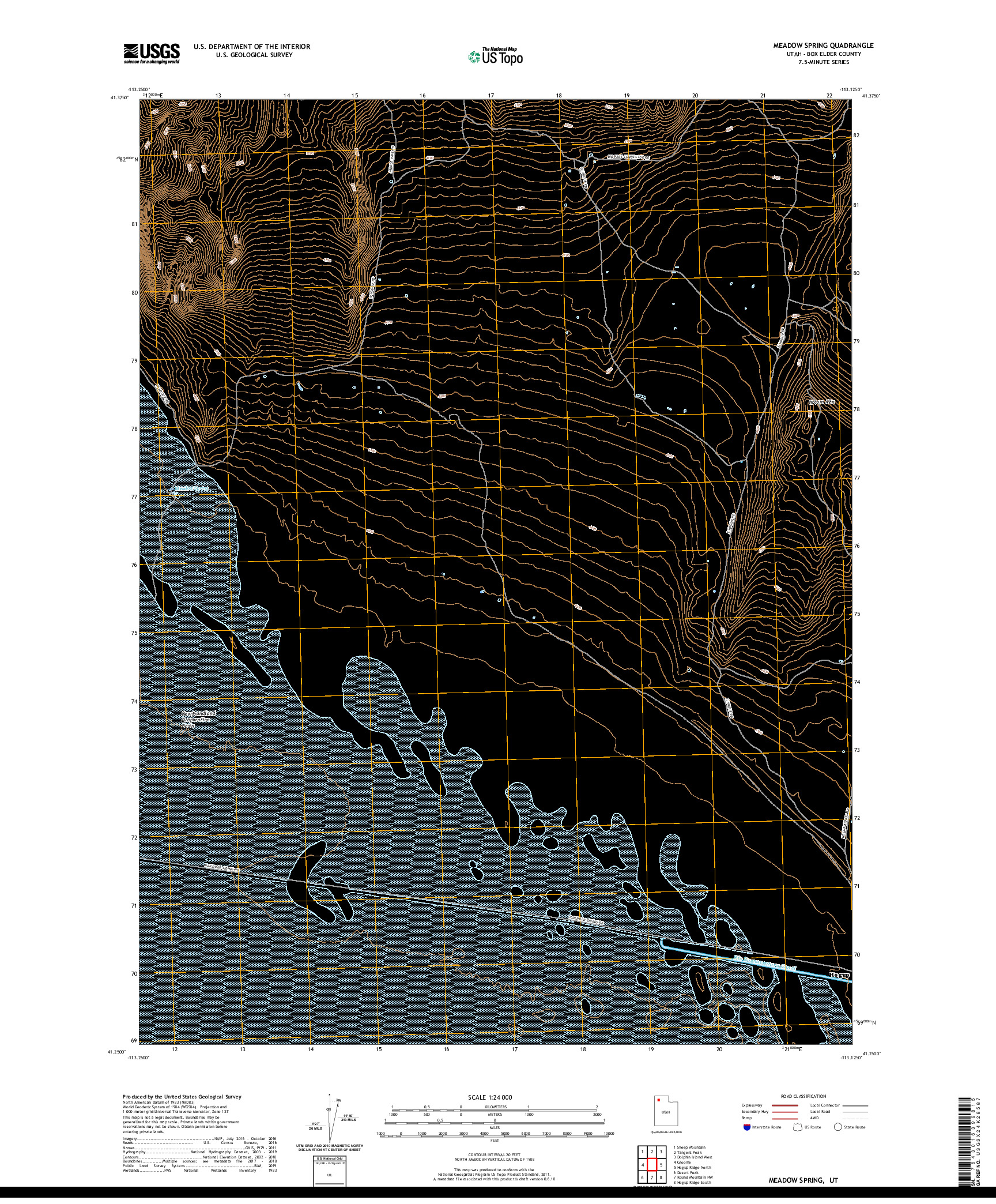 USGS US TOPO 7.5-MINUTE MAP FOR MEADOW SPRING, UT 2020