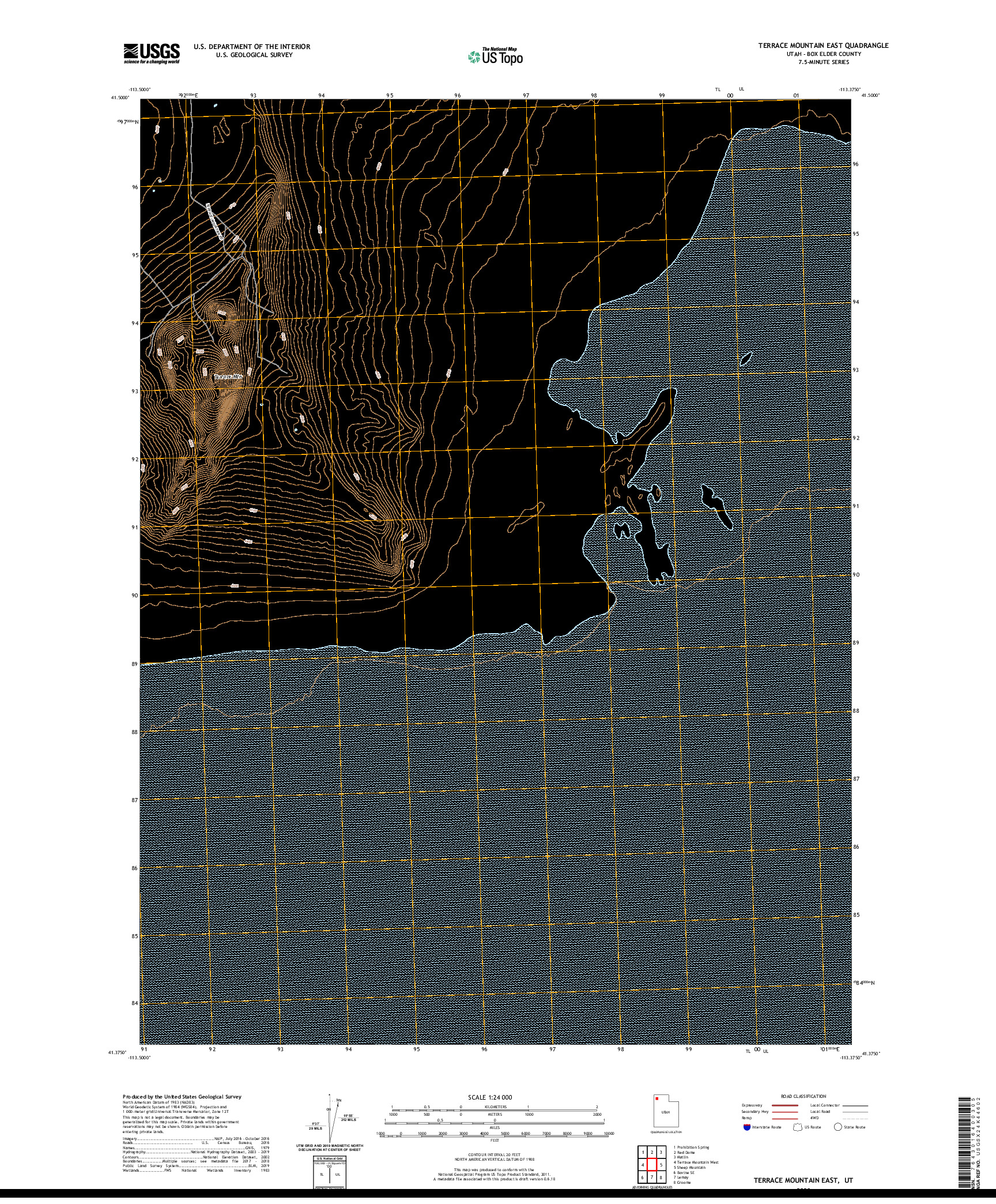 USGS US TOPO 7.5-MINUTE MAP FOR TERRACE MOUNTAIN EAST, UT 2020