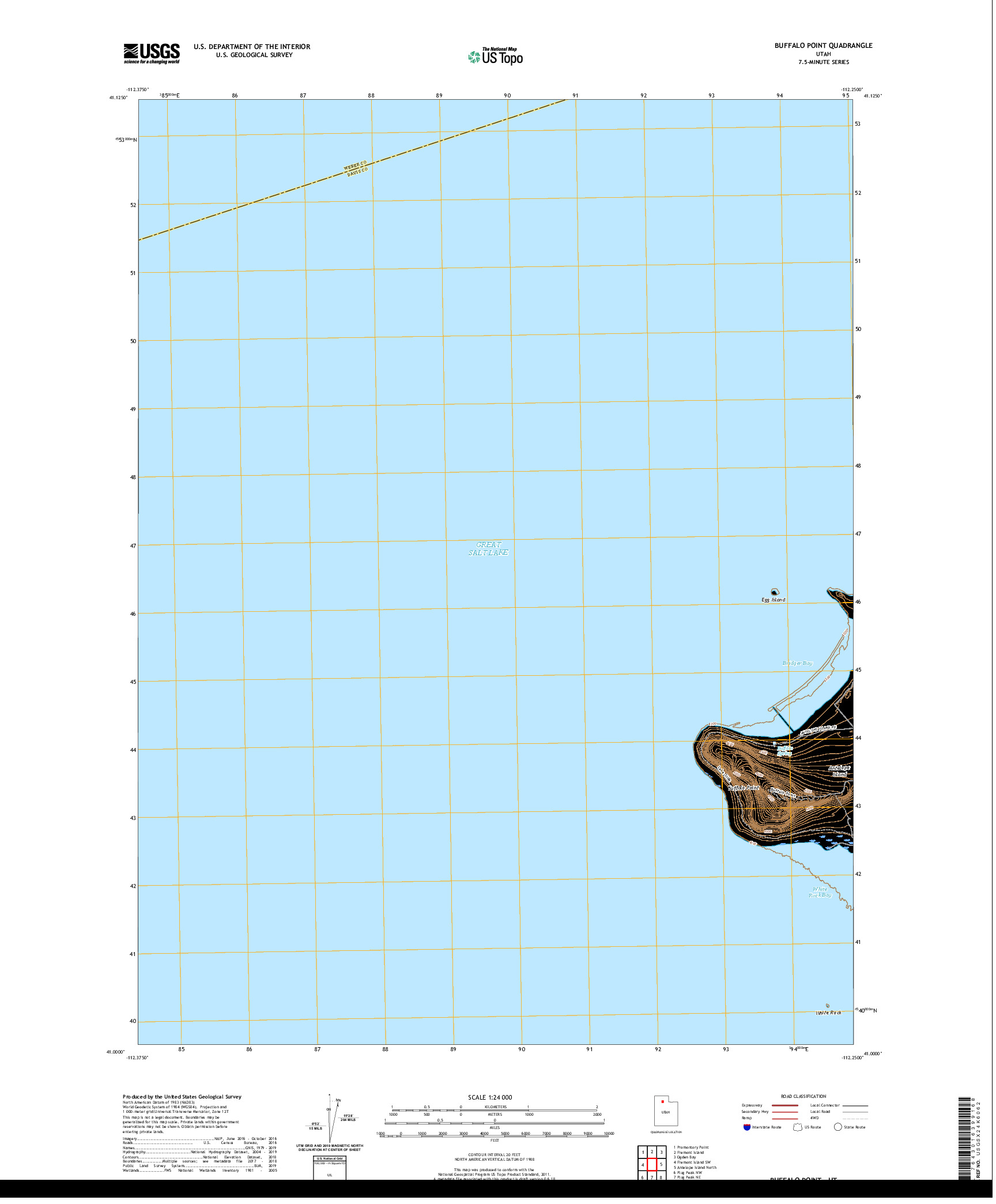 USGS US TOPO 7.5-MINUTE MAP FOR BUFFALO POINT, UT 2020