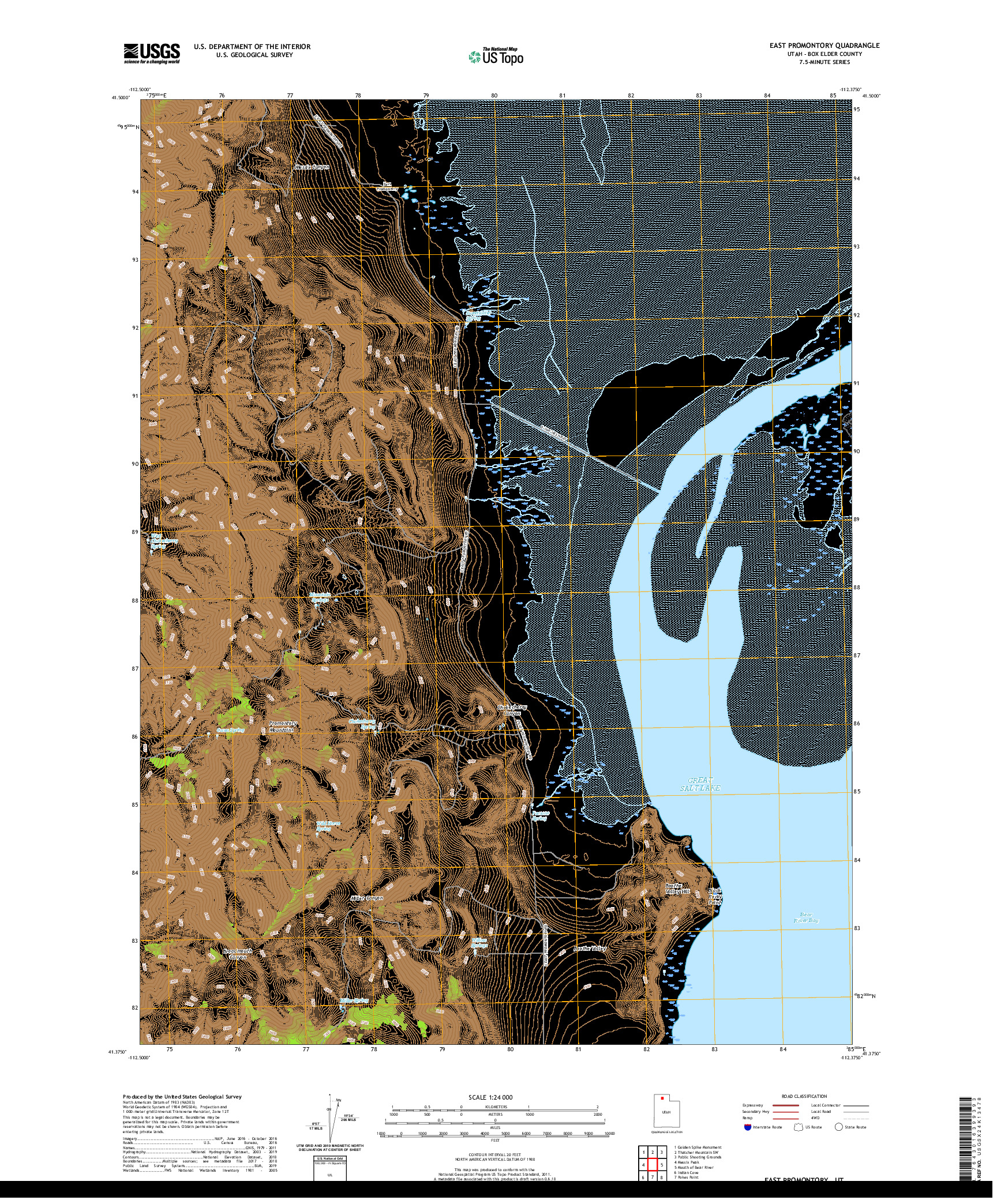 USGS US TOPO 7.5-MINUTE MAP FOR EAST PROMONTORY, UT 2020