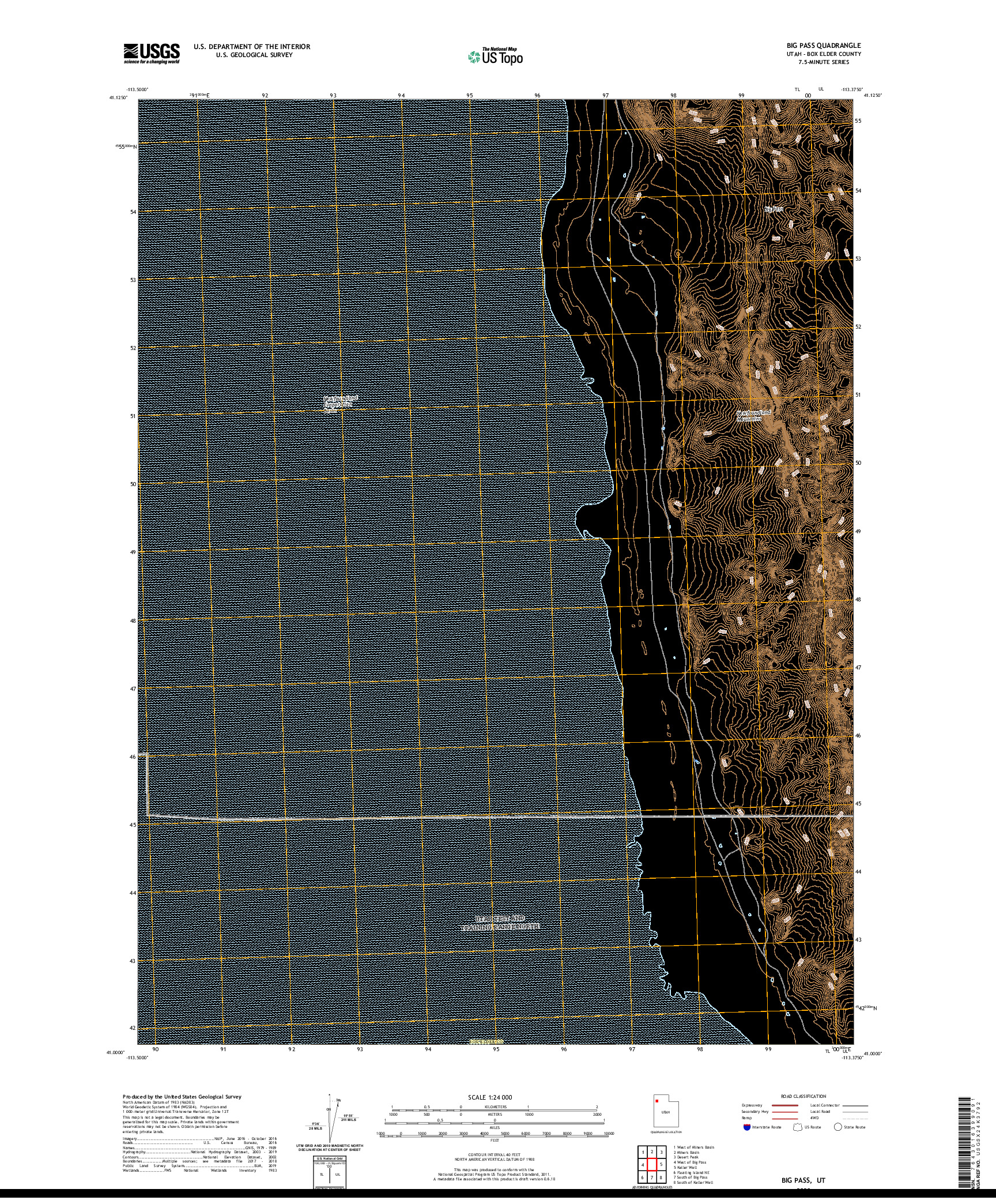 USGS US TOPO 7.5-MINUTE MAP FOR BIG PASS, UT 2020