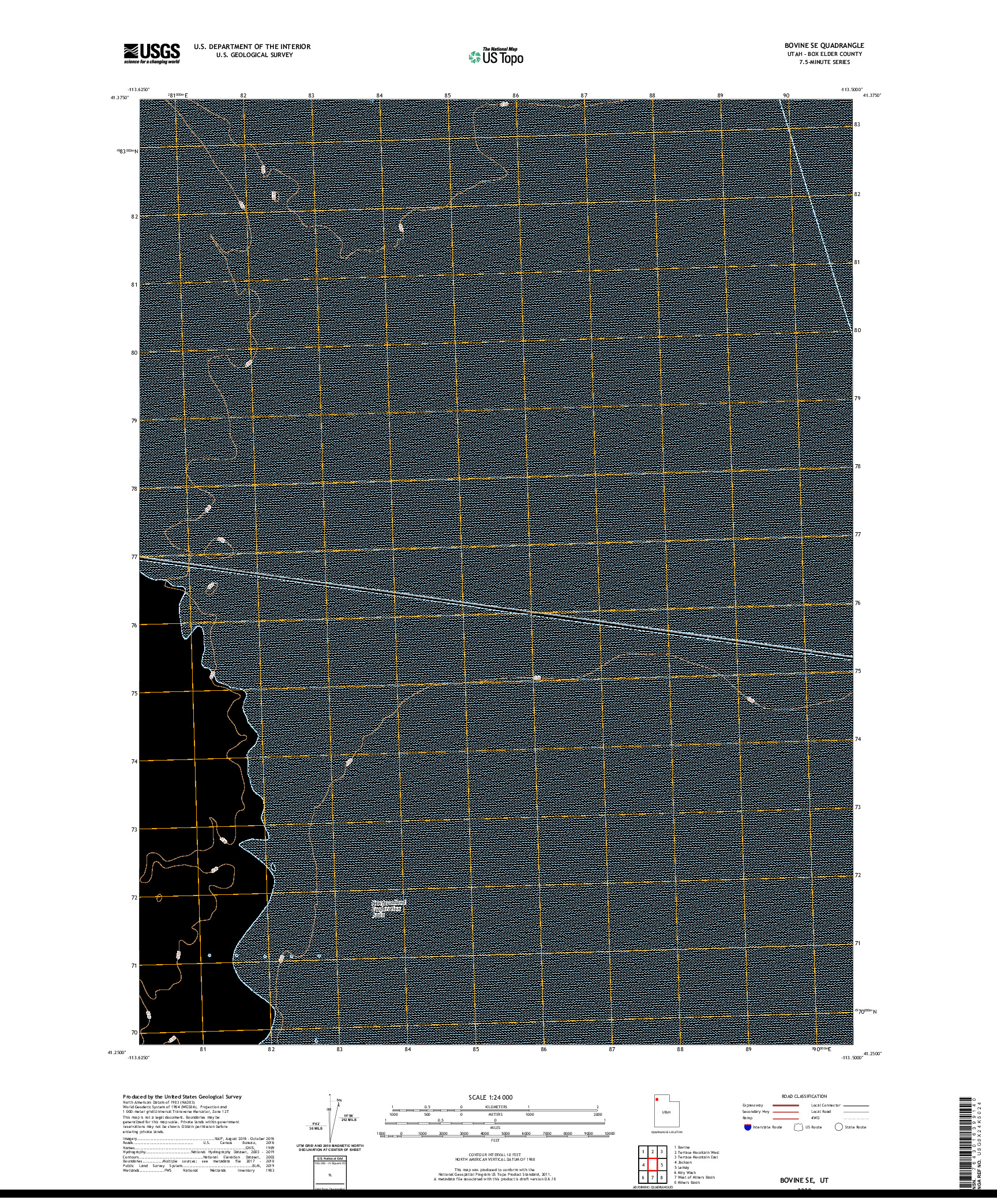 USGS US TOPO 7.5-MINUTE MAP FOR BOVINE SE, UT 2020