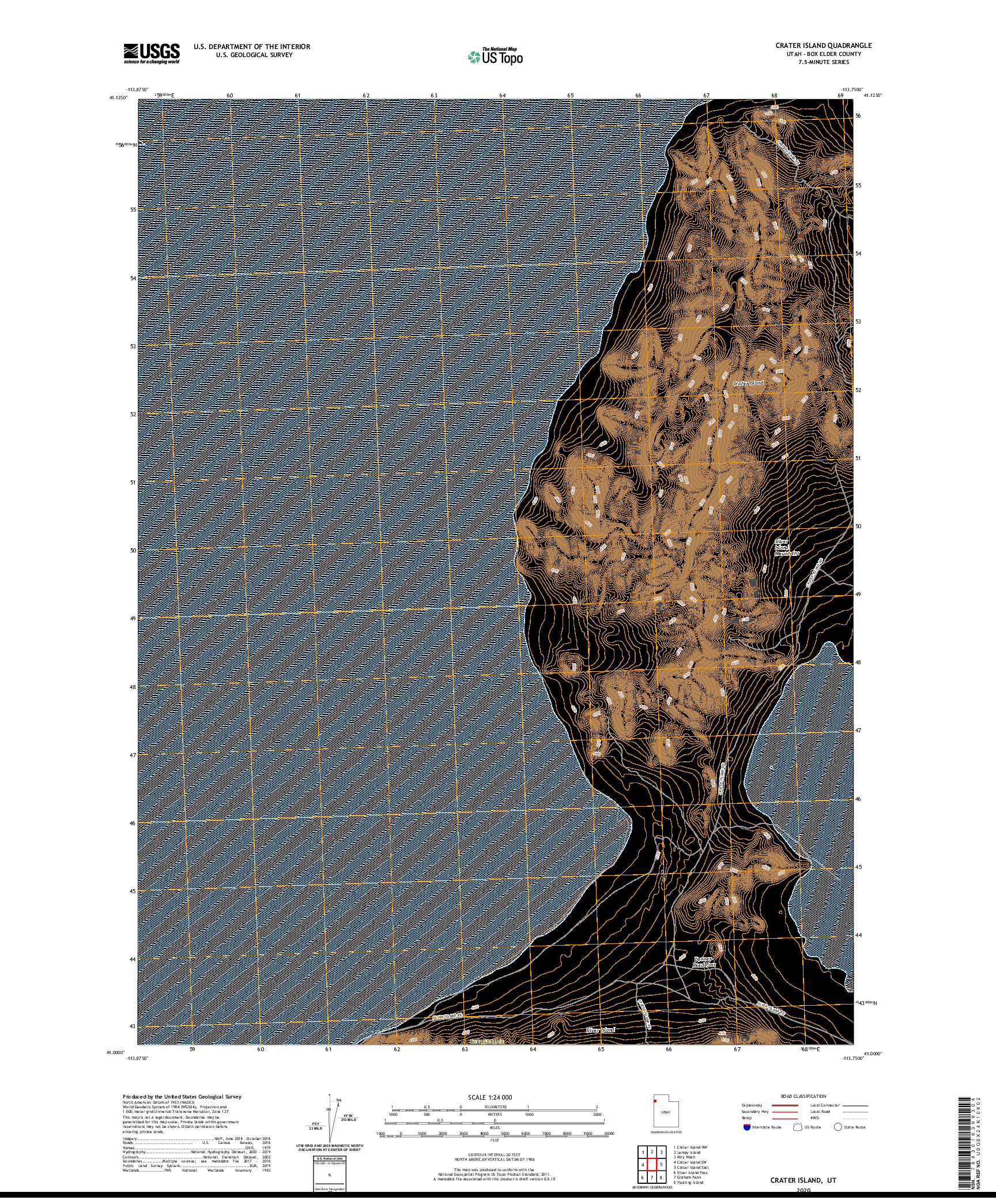 USGS US TOPO 7.5-MINUTE MAP FOR CRATER ISLAND, UT 2020