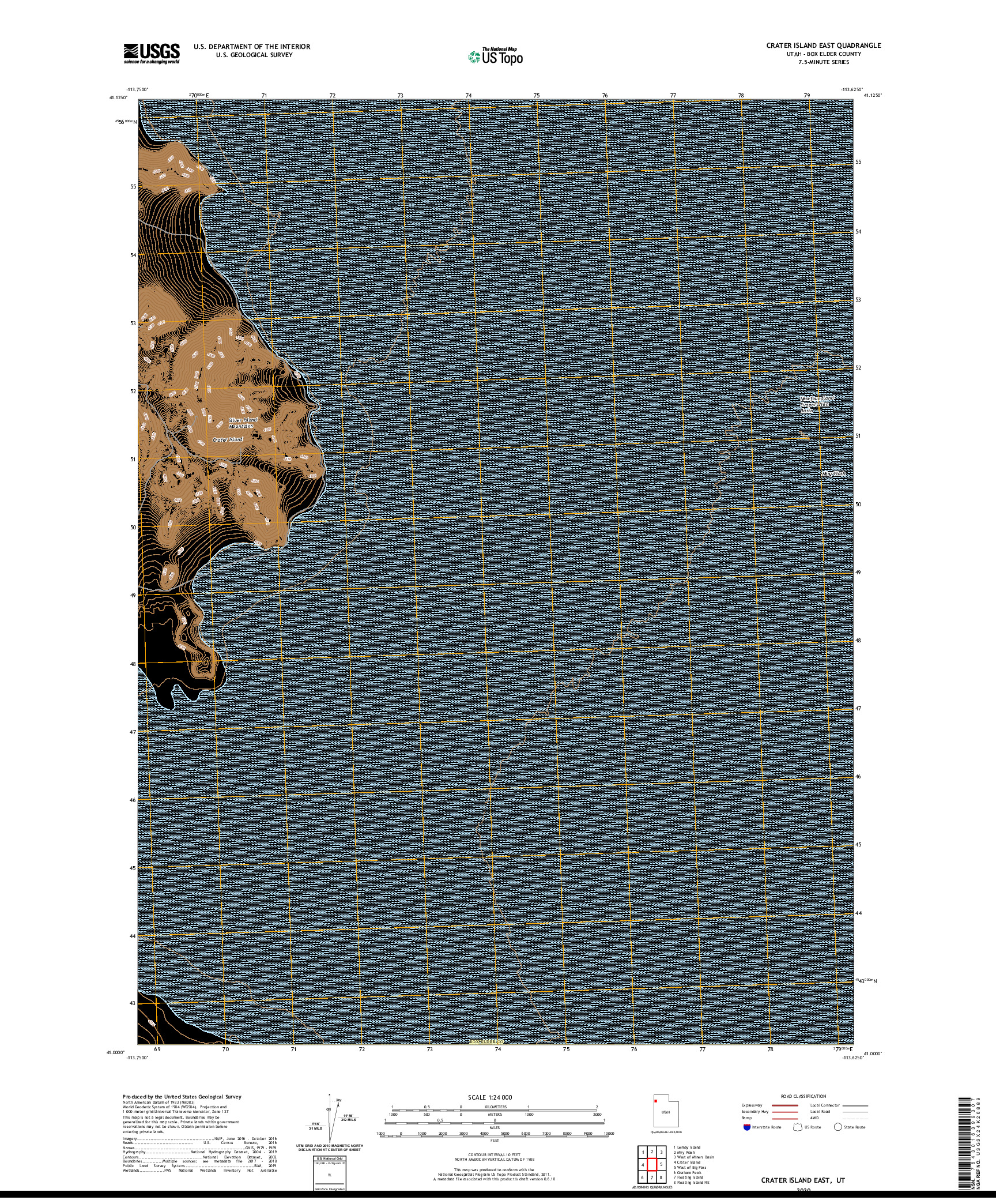 USGS US TOPO 7.5-MINUTE MAP FOR CRATER ISLAND EAST, UT 2020