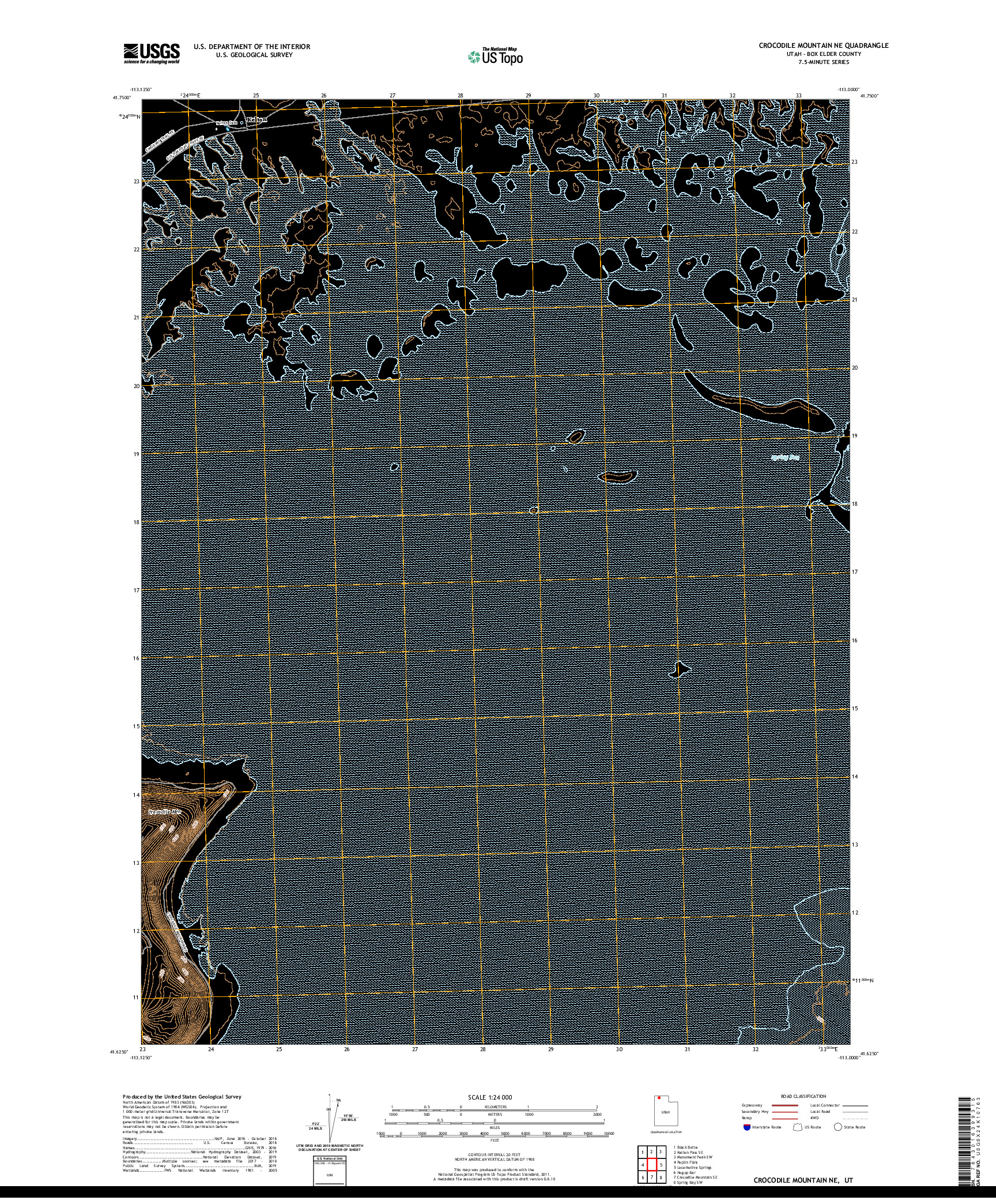 USGS US TOPO 7.5-MINUTE MAP FOR CROCODILE MOUNTAIN NE, UT 2020
