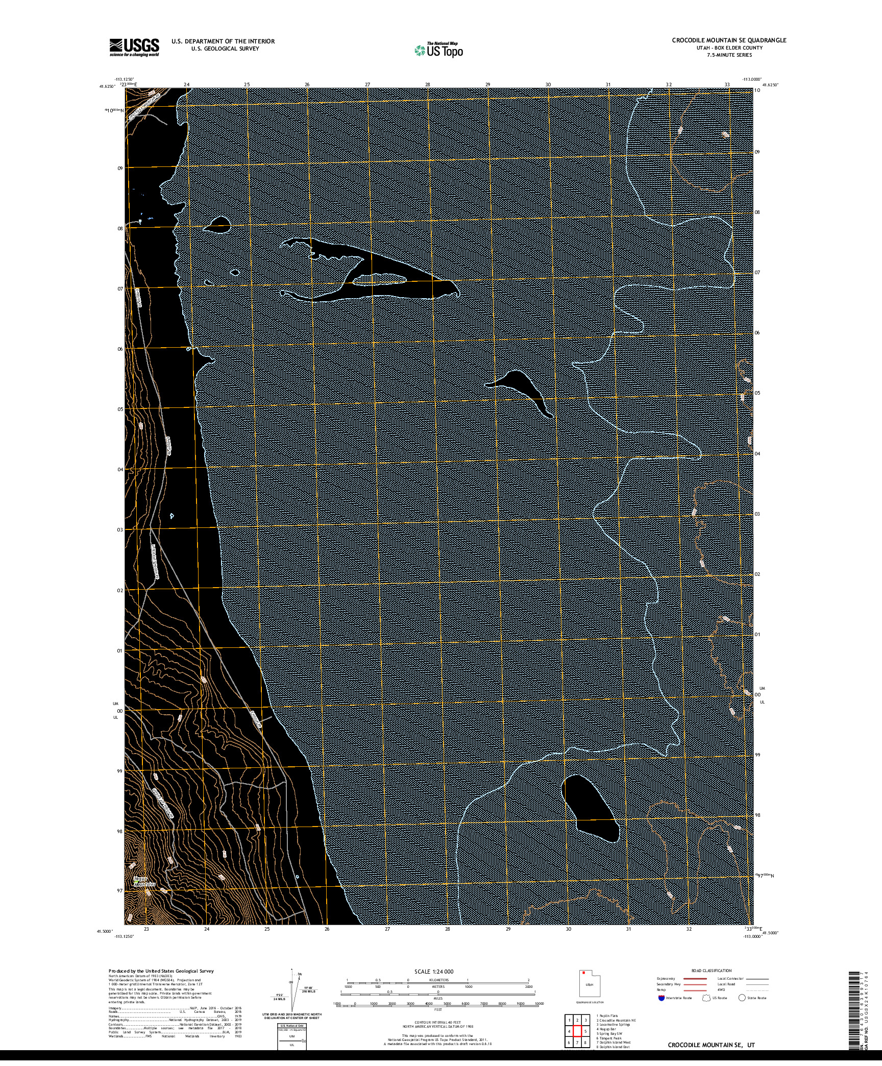 USGS US TOPO 7.5-MINUTE MAP FOR CROCODILE MOUNTAIN SE, UT 2020