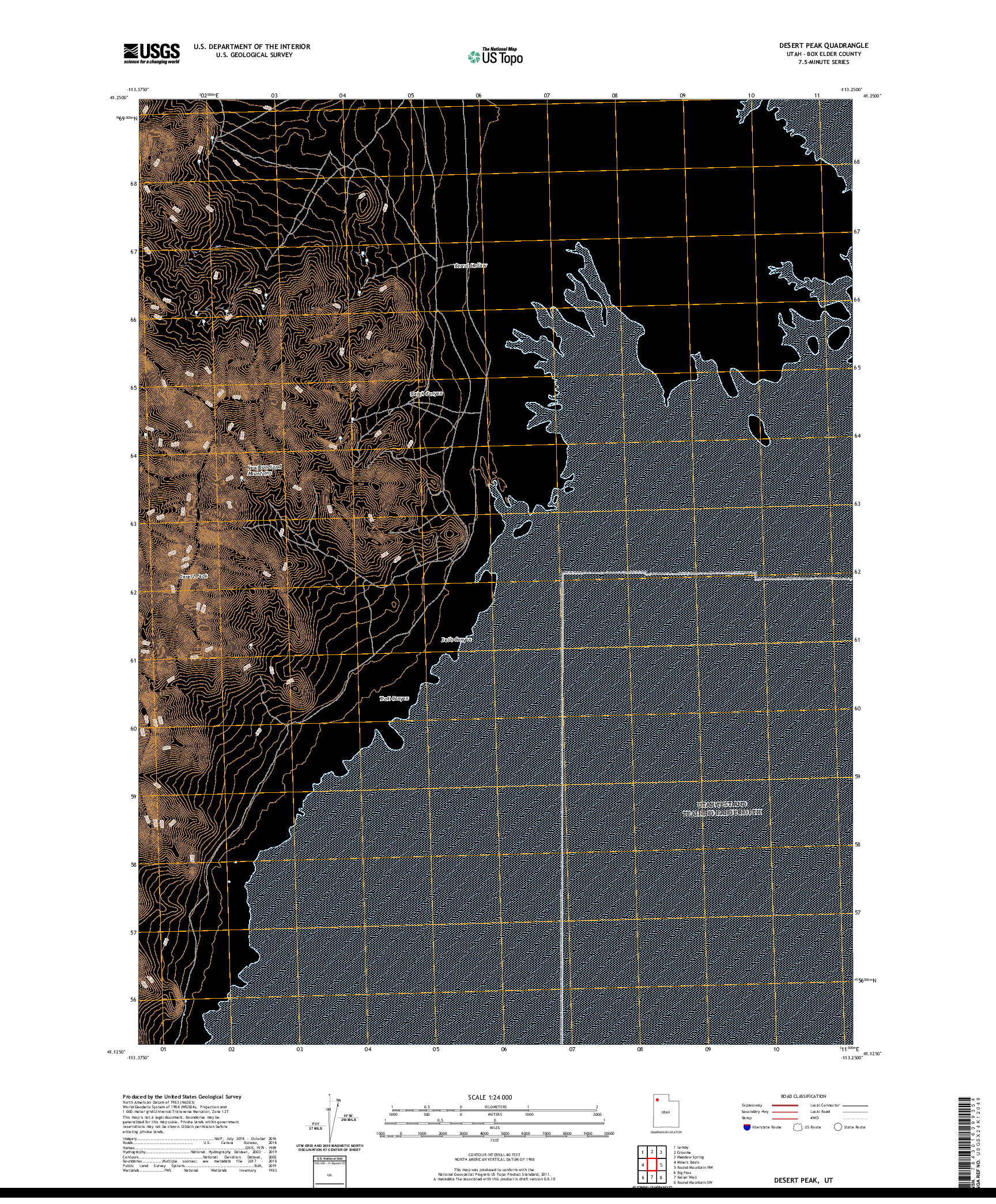 USGS US TOPO 7.5-MINUTE MAP FOR DESERT PEAK, UT 2020