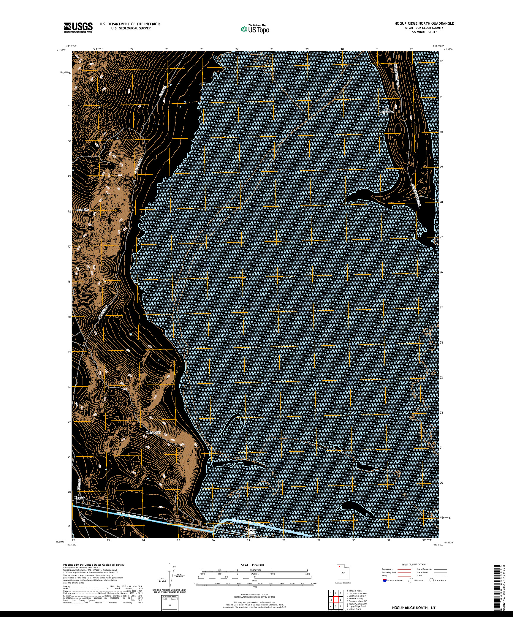USGS US TOPO 7.5-MINUTE MAP FOR HOGUP RIDGE NORTH, UT 2020