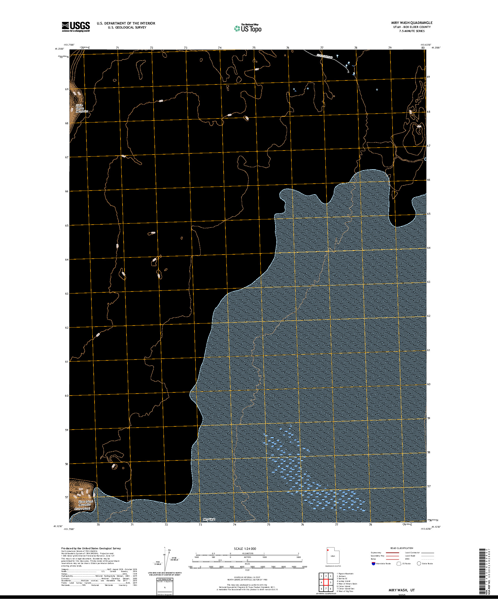 USGS US TOPO 7.5-MINUTE MAP FOR MIRY WASH, UT 2020