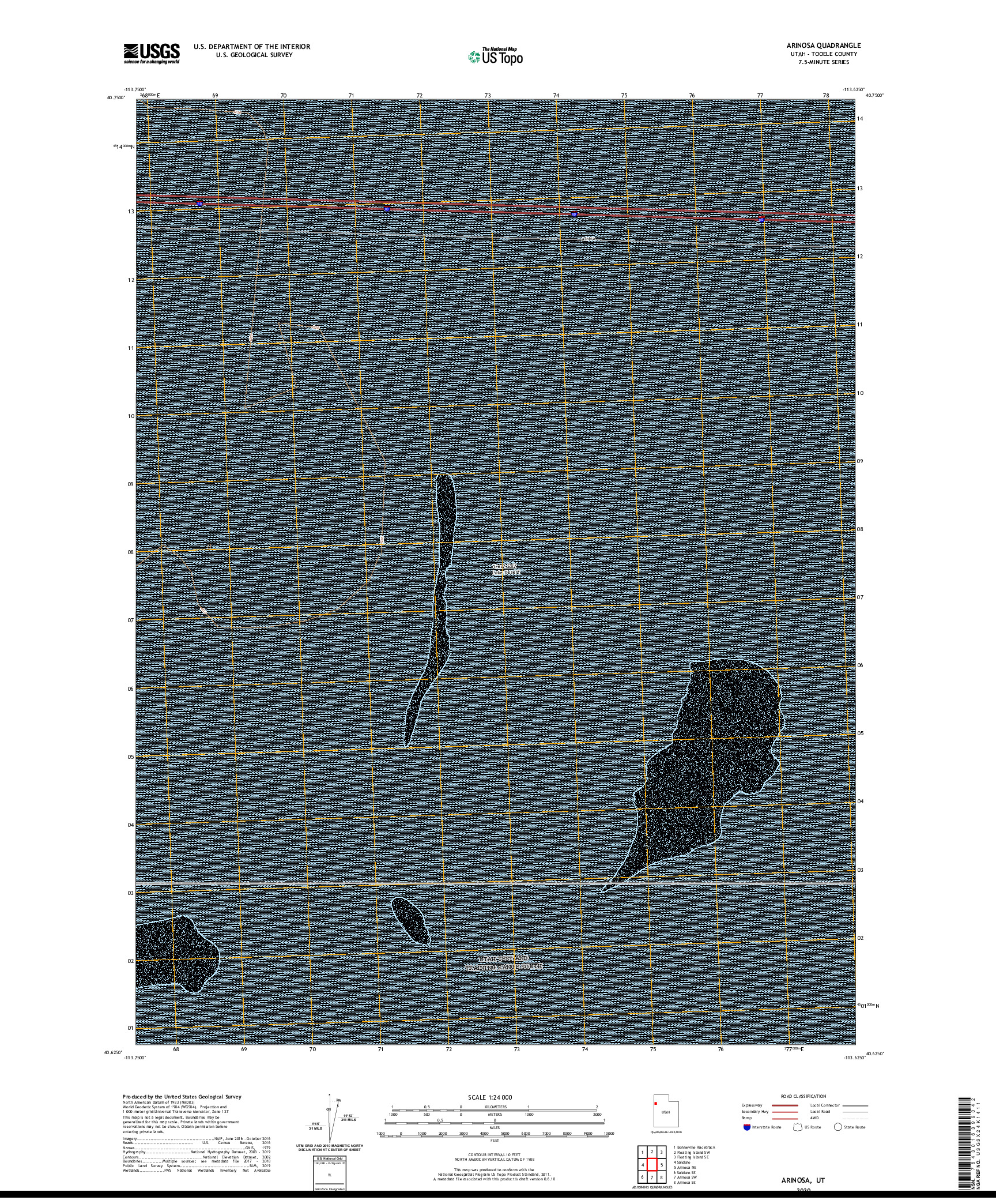 USGS US TOPO 7.5-MINUTE MAP FOR ARINOSA, UT 2020