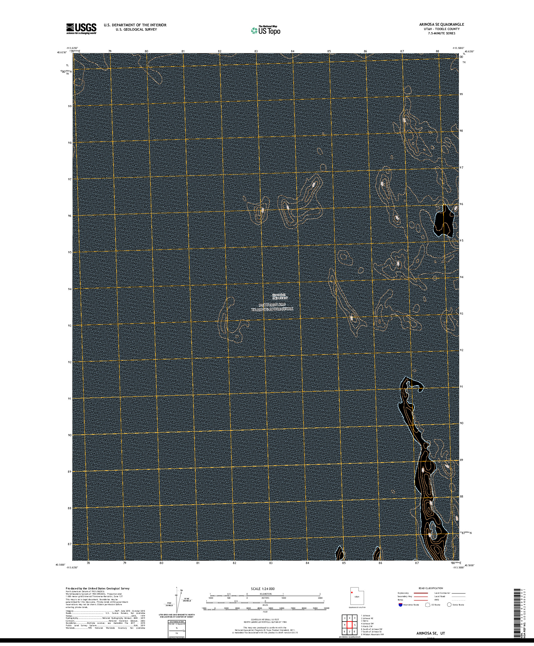 USGS US TOPO 7.5-MINUTE MAP FOR ARINOSA SE, UT 2020