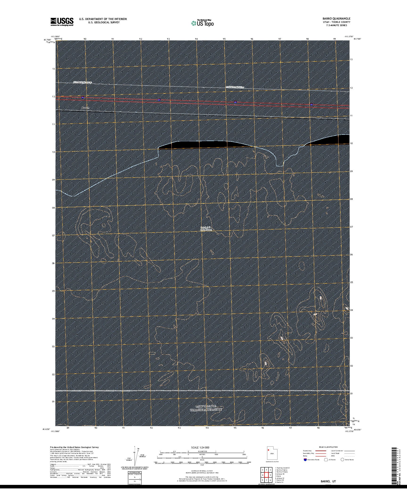 USGS US TOPO 7.5-MINUTE MAP FOR BARRO, UT 2020