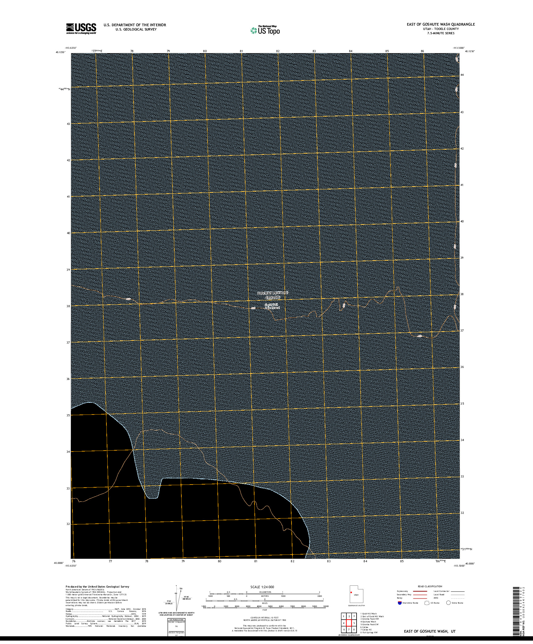 USGS US TOPO 7.5-MINUTE MAP FOR EAST OF GOSHUTE WASH, UT 2020