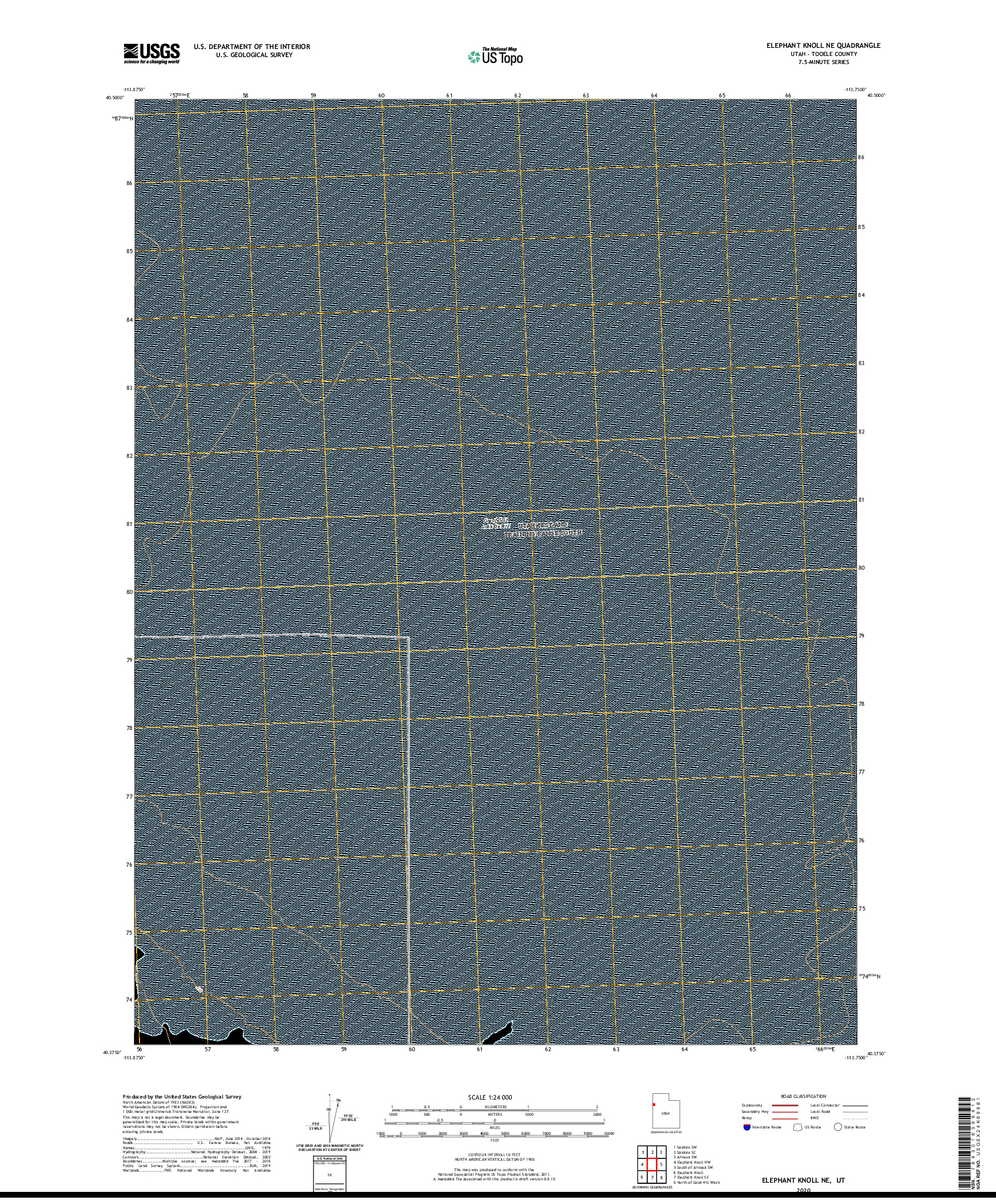 USGS US TOPO 7.5-MINUTE MAP FOR ELEPHANT KNOLL NE, UT 2020