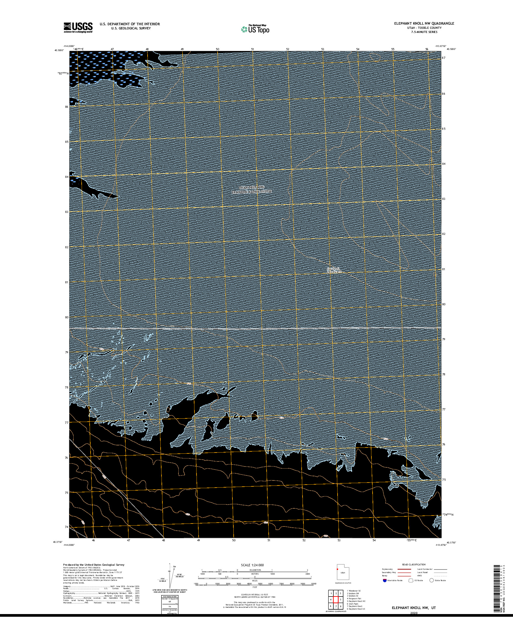 USGS US TOPO 7.5-MINUTE MAP FOR ELEPHANT KNOLL NW, UT 2020