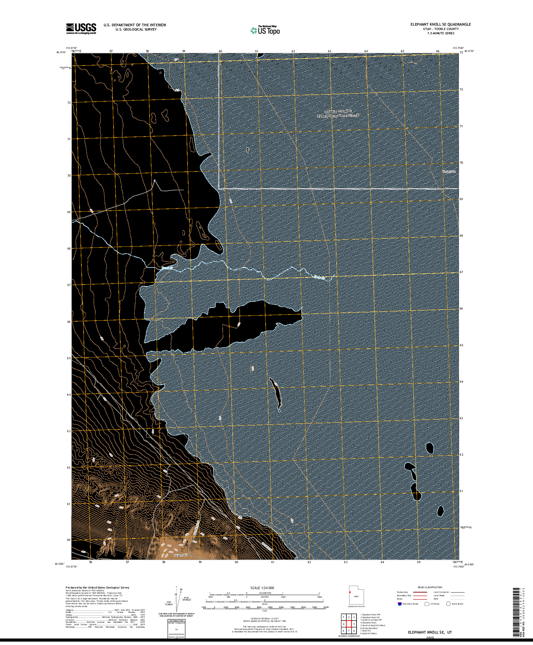USGS US TOPO 7.5-MINUTE MAP FOR ELEPHANT KNOLL SE, UT 2020