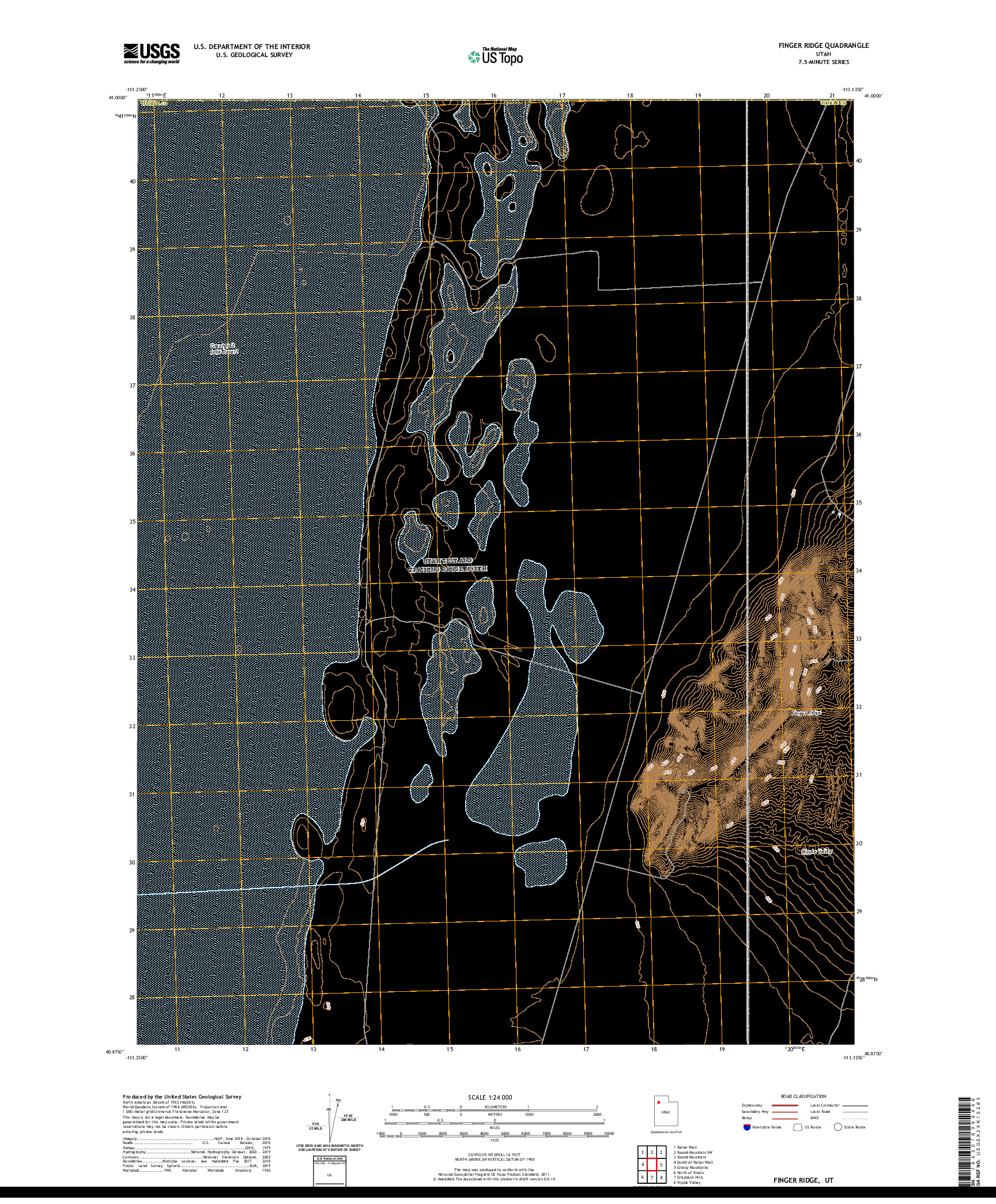 USGS US TOPO 7.5-MINUTE MAP FOR FINGER RIDGE, UT 2020