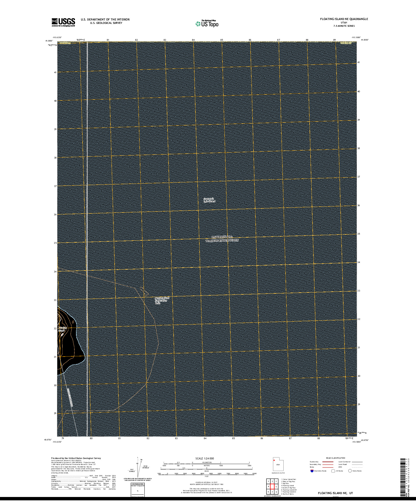 USGS US TOPO 7.5-MINUTE MAP FOR FLOATING ISLAND NE, UT 2020