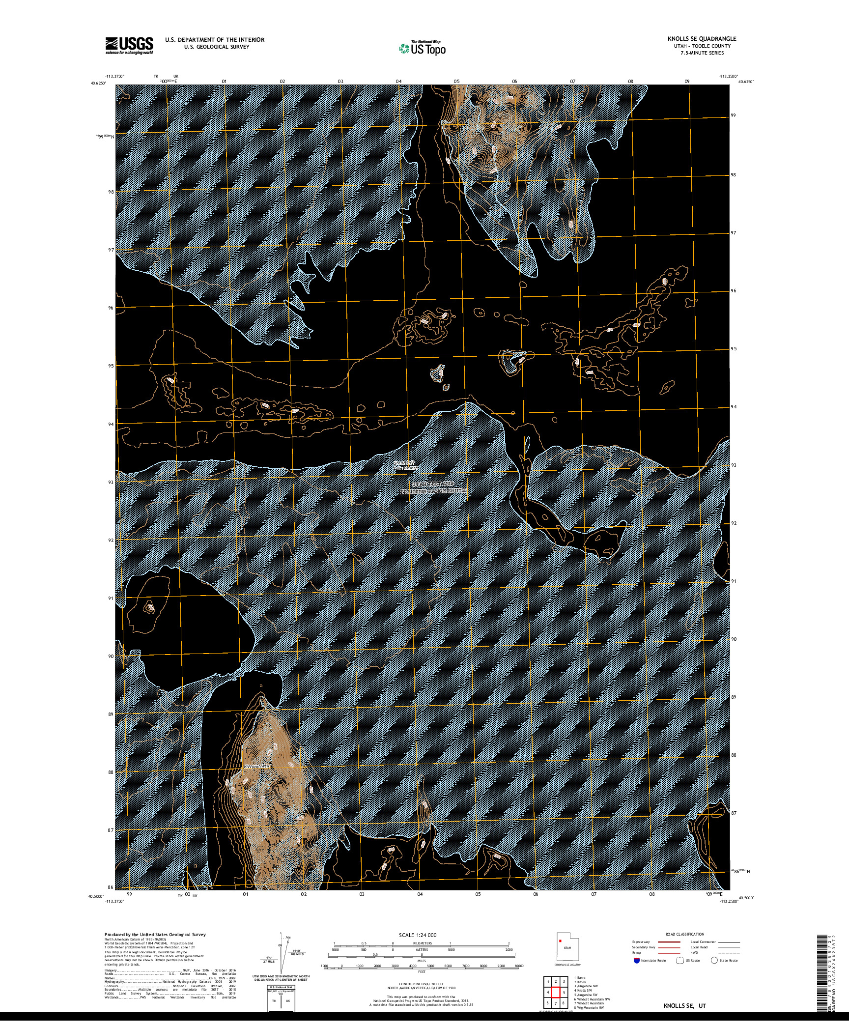 USGS US TOPO 7.5-MINUTE MAP FOR KNOLLS SE, UT 2020