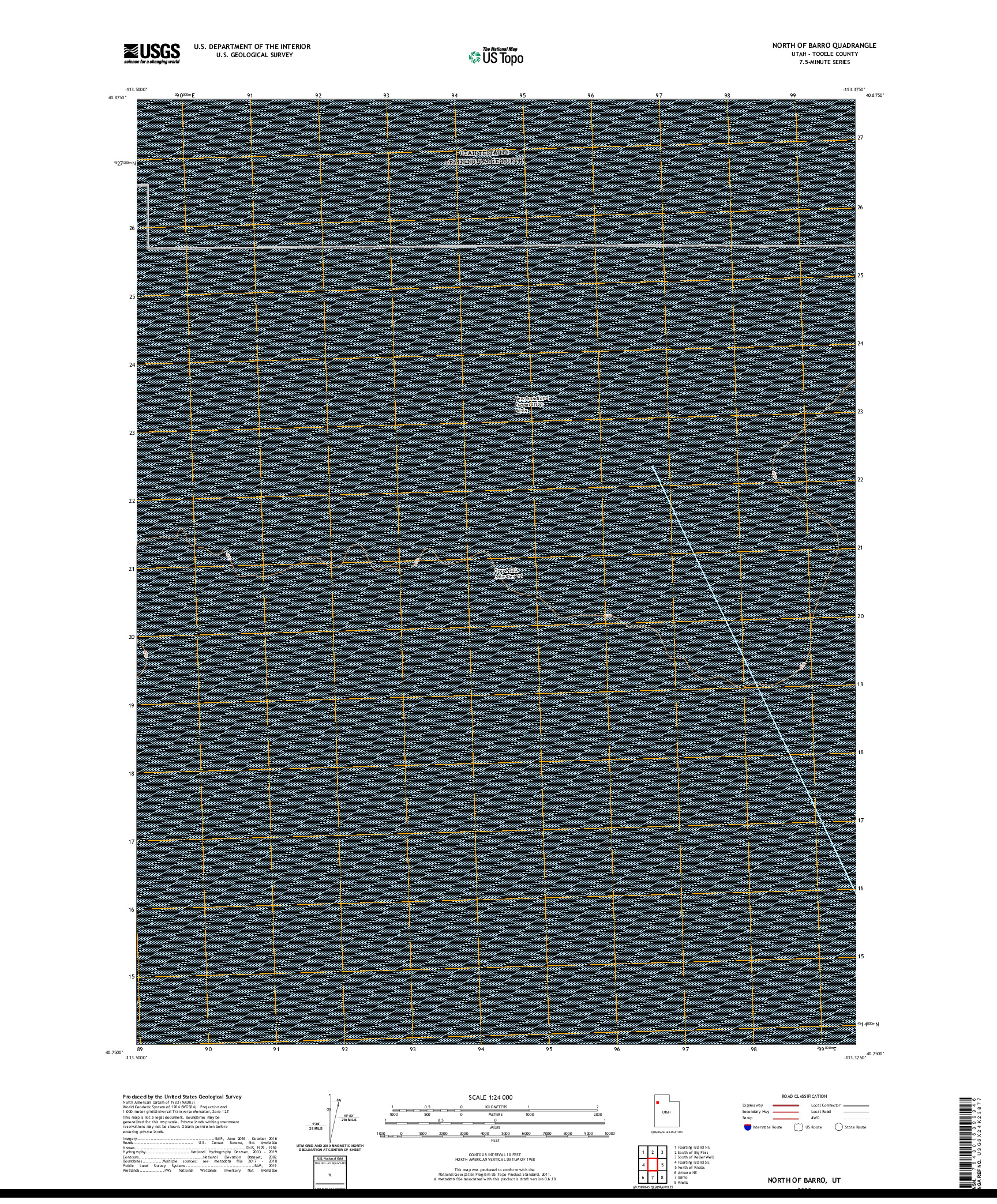 USGS US TOPO 7.5-MINUTE MAP FOR NORTH OF BARRO, UT 2020